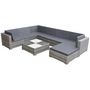 Voir la diapositive 1 : VIDAXL Salon de jardin 8 pcs avec coussins Resine tressee Gris