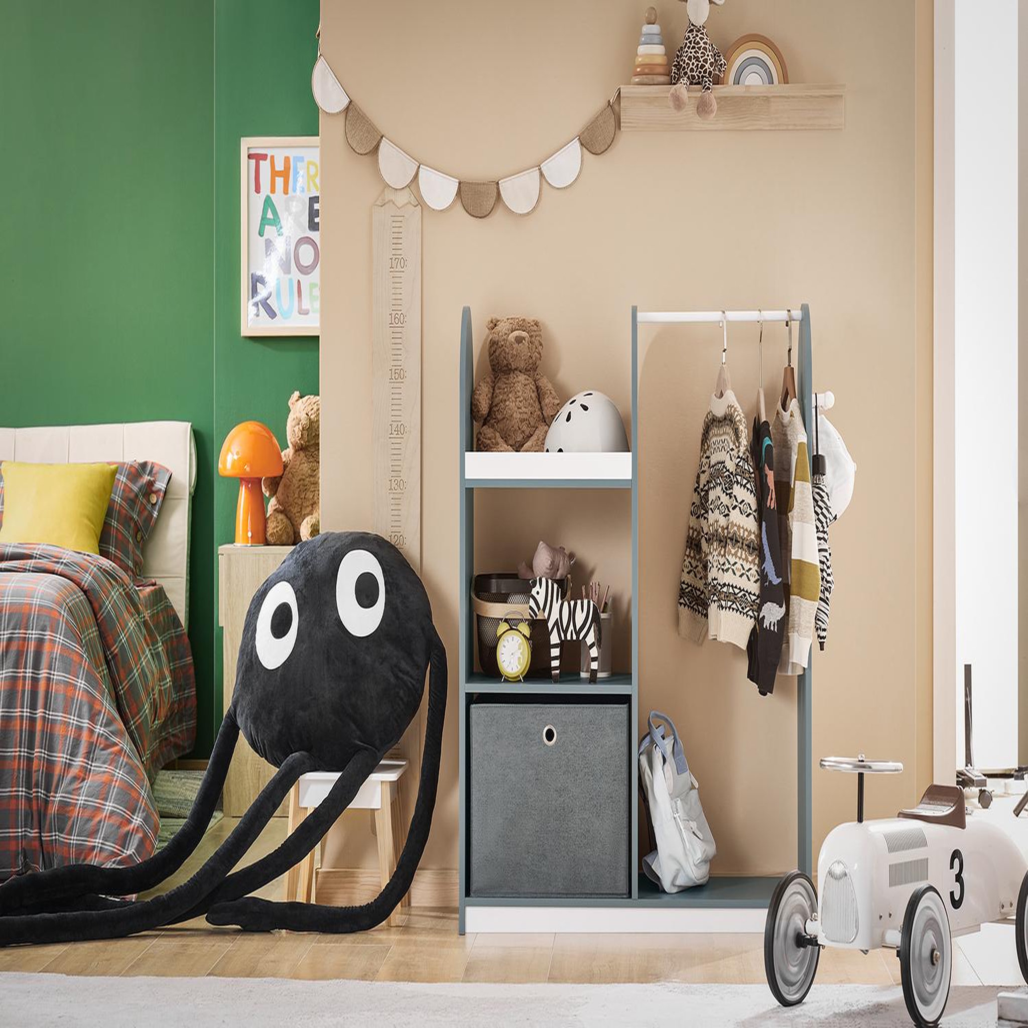 Voir la diapositive 2 : SOBUY SoBuy - Armoire Enfant à 2 étagères - Nordique - KMB40