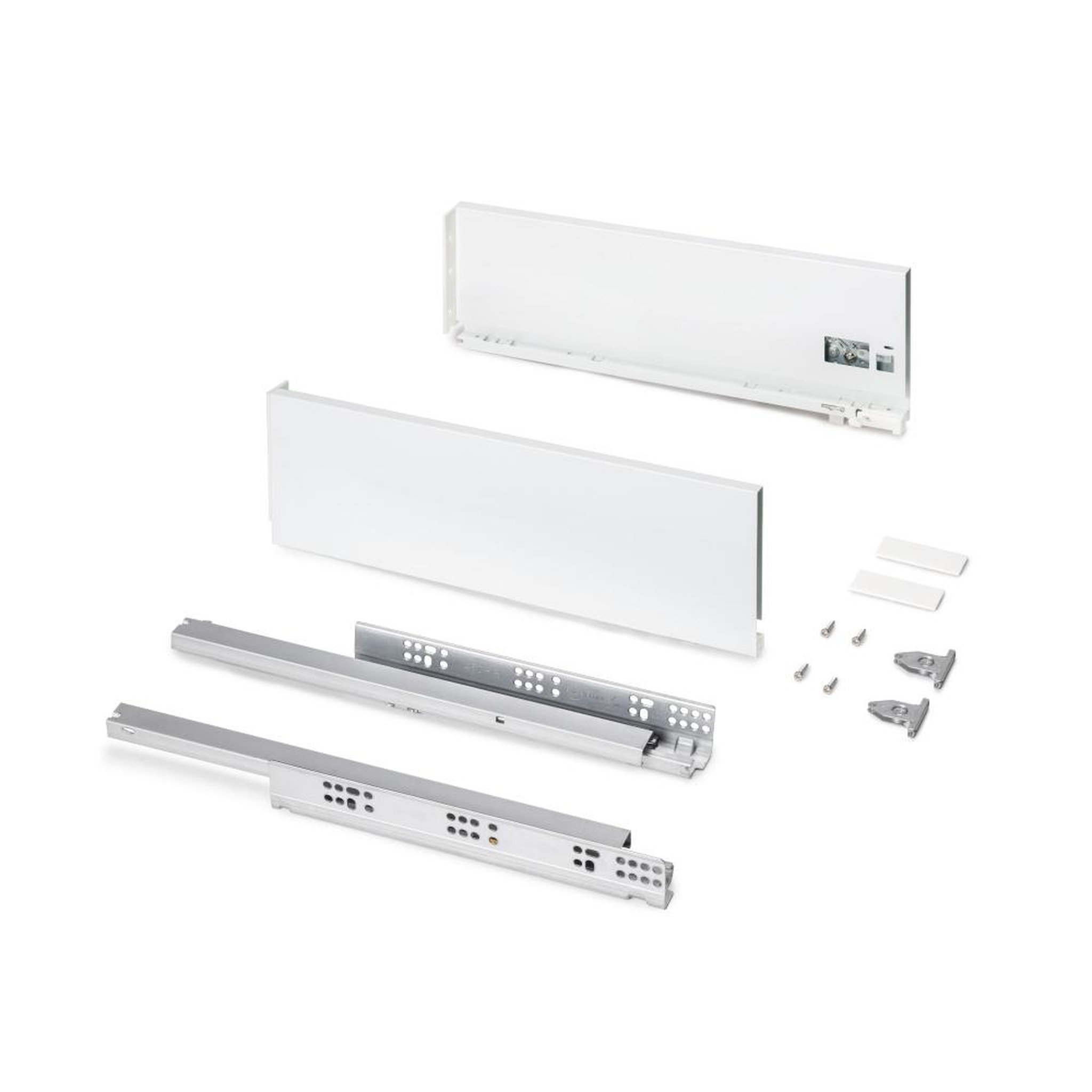 EMUCA SRL Tiroir extérieur Protone 30kg  -  coulisses à sortie totale et fermeture amortie -  hauteur 131mm -  profondeur 450mm -  Acier -  Peint en blanc