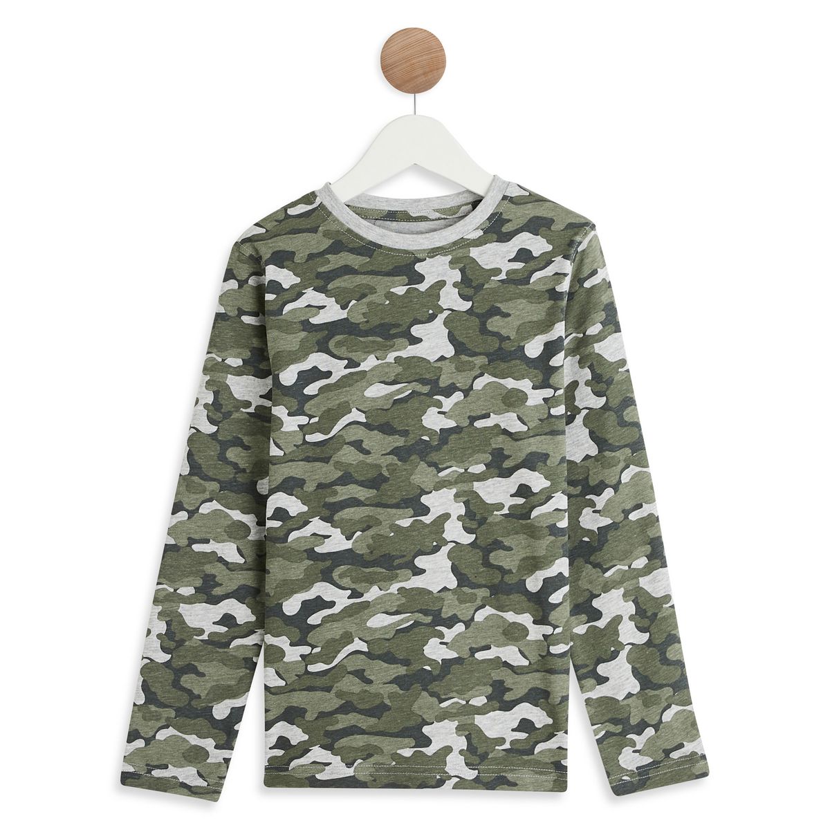 INEXTENSO T-shirt manches longues gris garçon en coton 