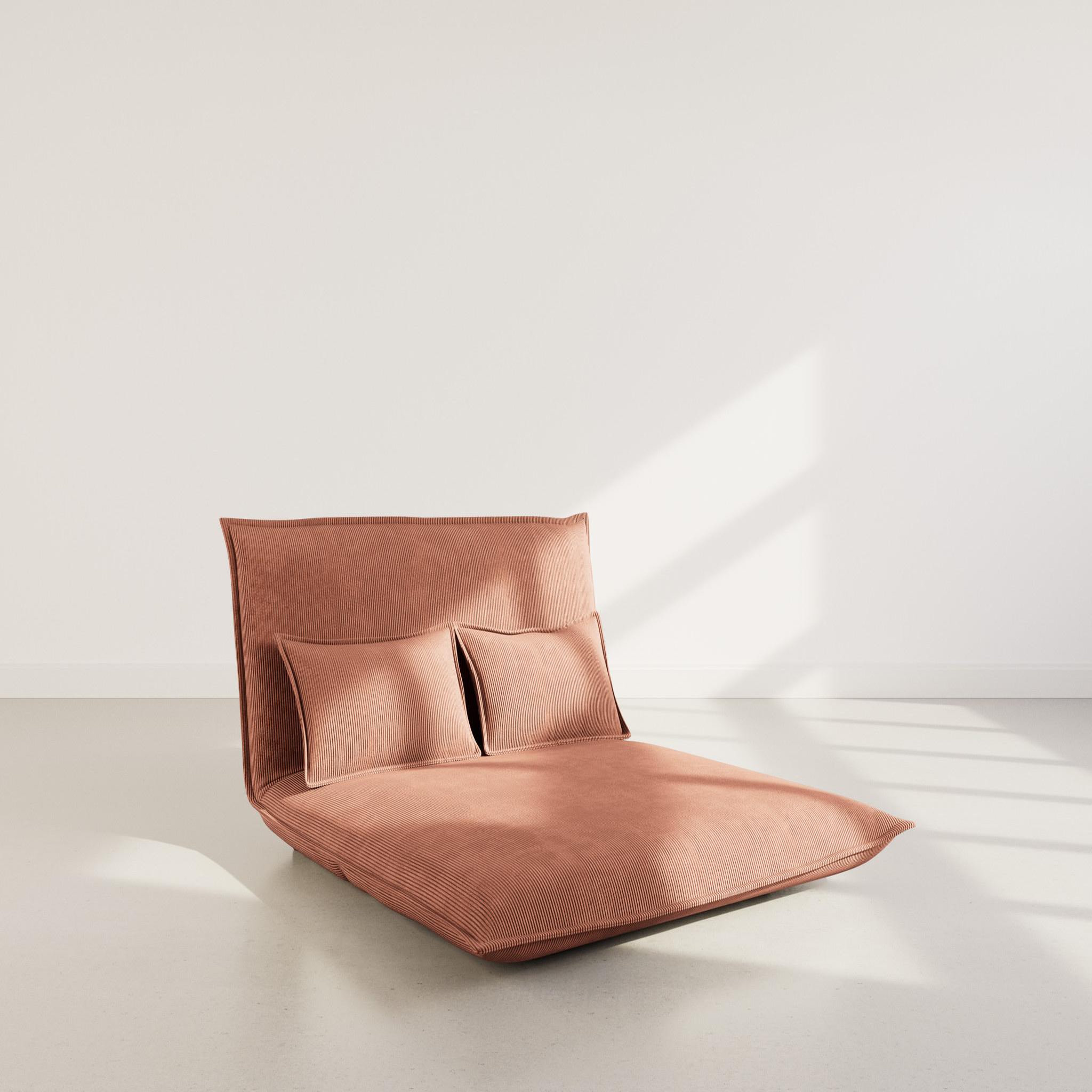 Voir la diapositive 2 : BEST MOBILIER Candice - banquette 2 places convertible clic-clac en velours côtelé