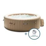 INTEX Spa gonflable INTEX - Sahara - 196 x 71 cm - 4 places - Rond - 28426FR + Lumiere d'ambiance LED
