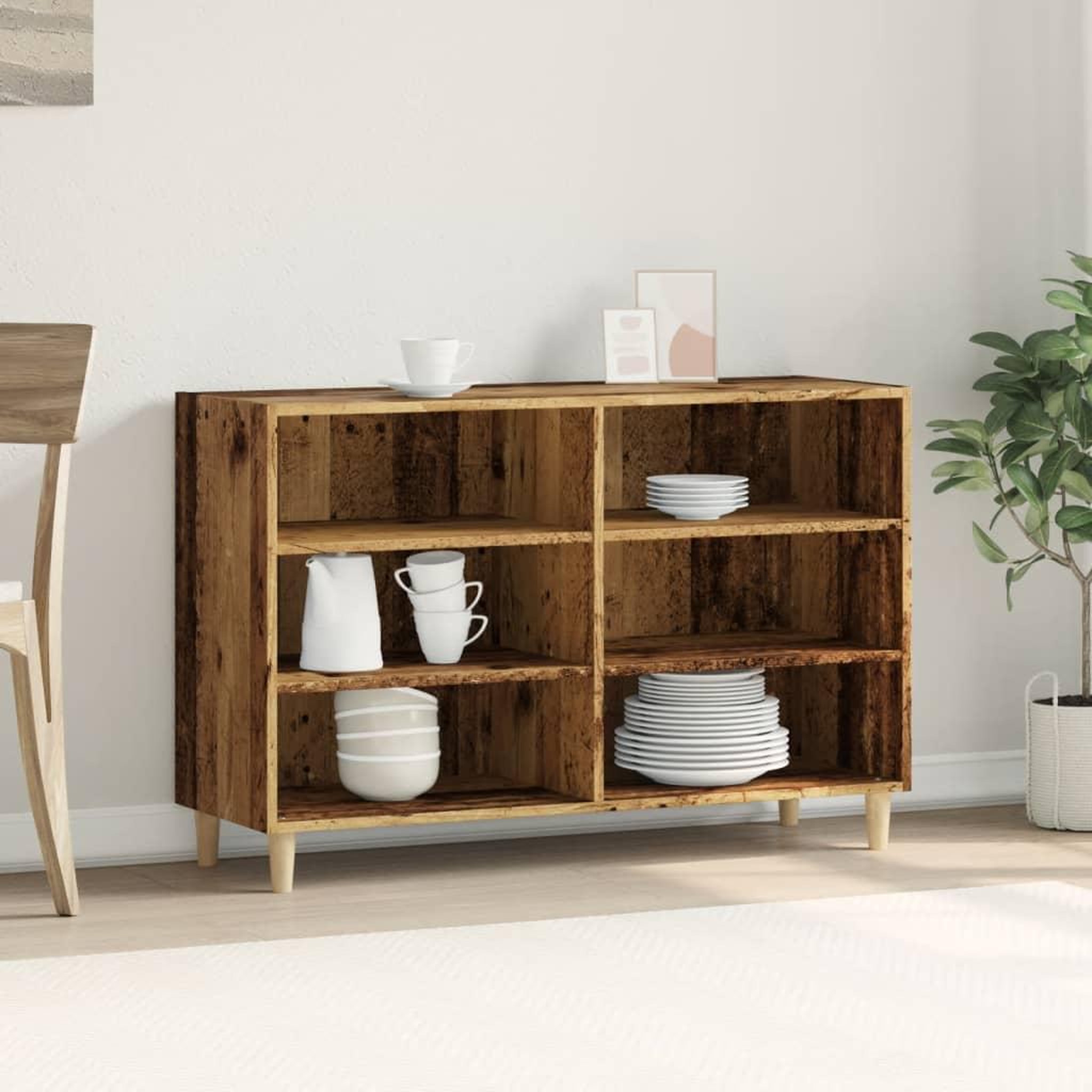 Voir la diapositive 3 : VIDAXL Buffet vieux bois 103,5x35x70 cm bois d'ingenierie