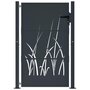 Voir la diapositive 3 : VIDAXL Portail de jardin anthracite 105x130cm acier conception d'herbe