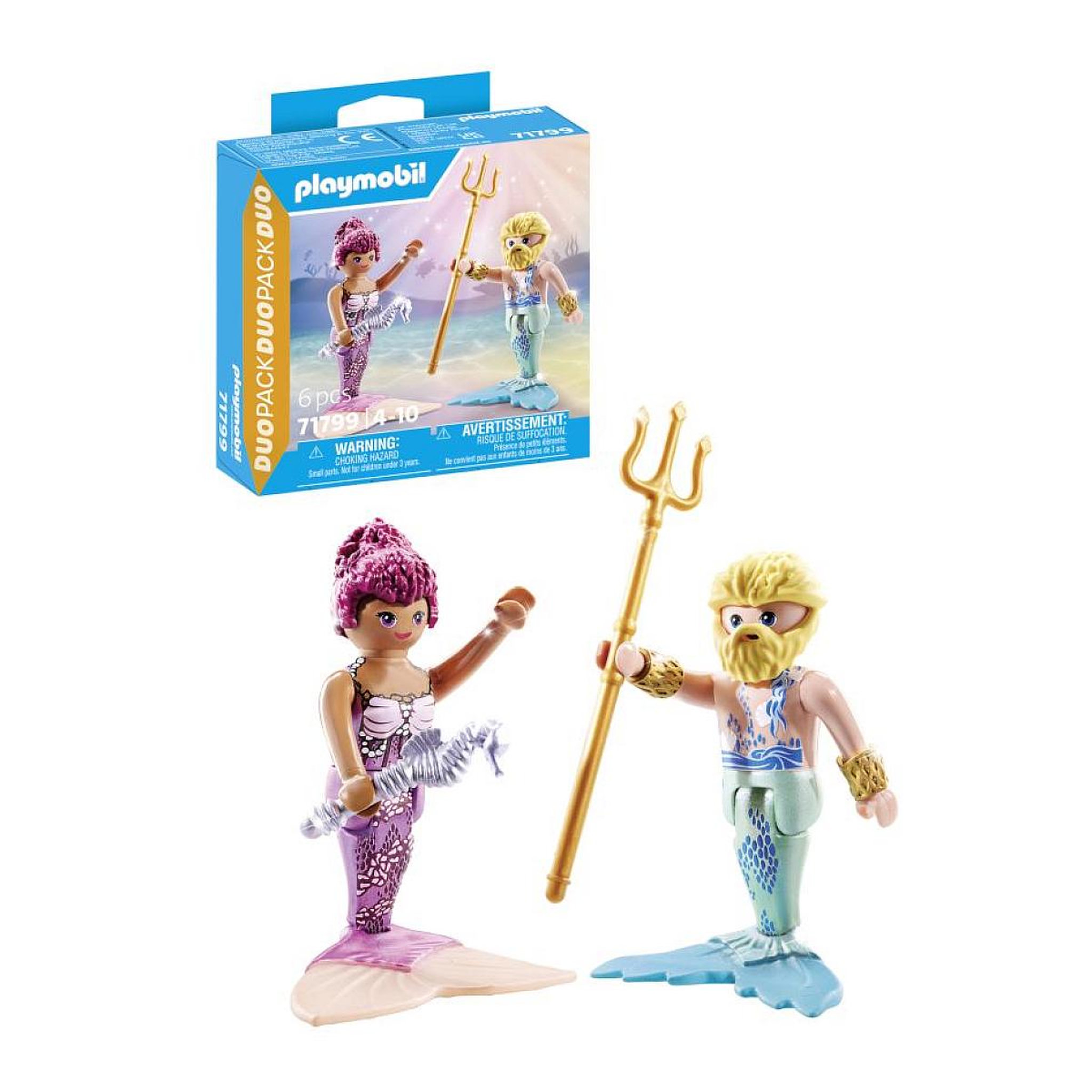 Voir la diapositive 2 : PLAYMOBIL 71799 Sirene et triton avec sceptre et trident