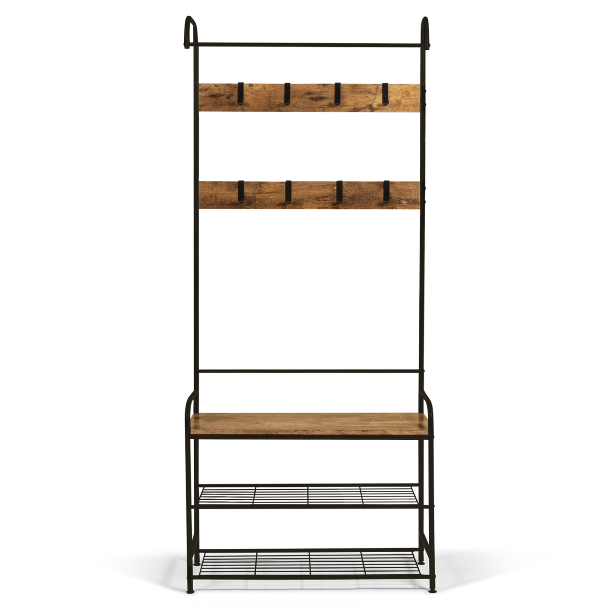 Voir la diapositive 3 : ID MARKET Vestiaire d'entrée PEDRO 79 cm bois et noir design industriel