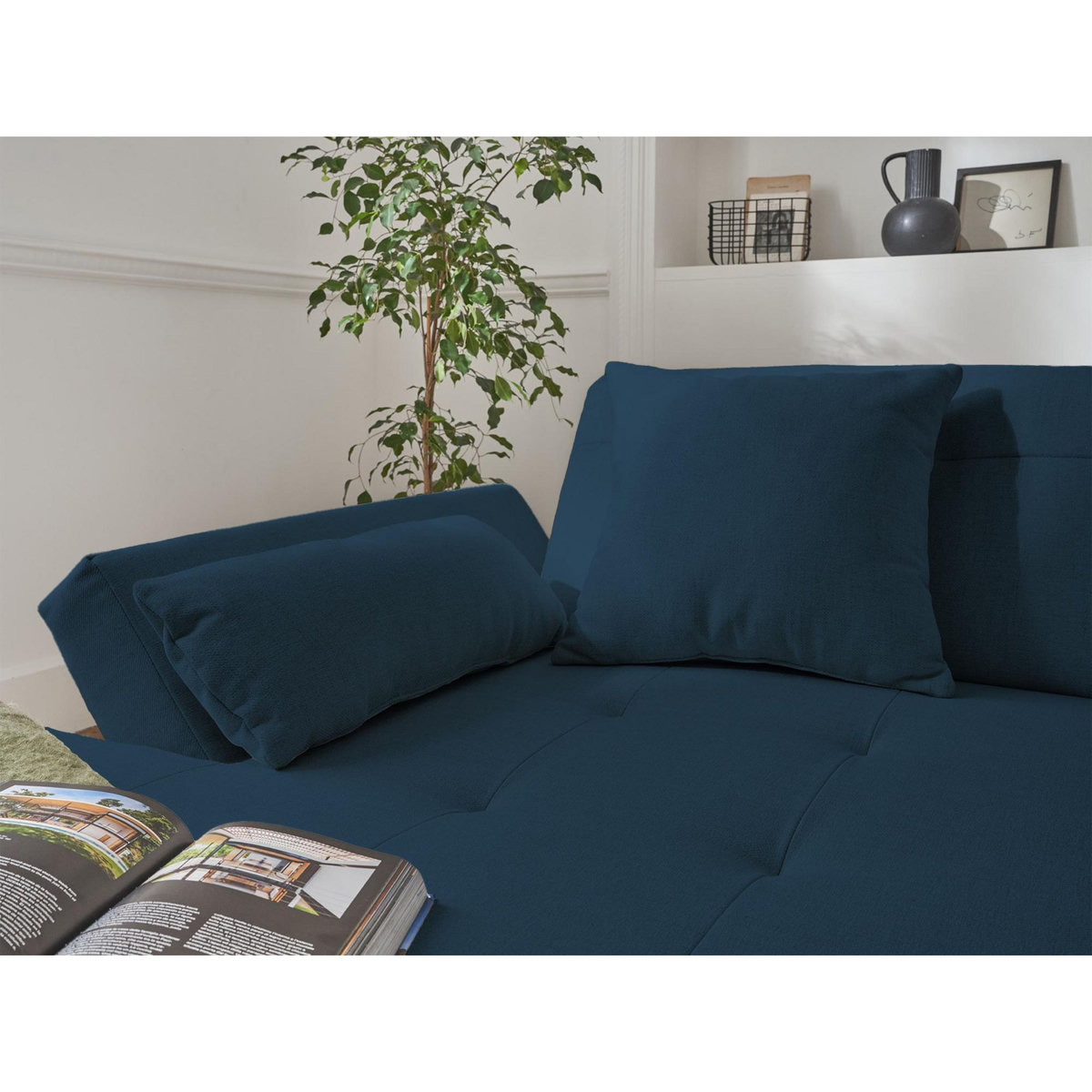 LISA DESIGN Vermont - canapé panoramique d'angle droit - 7 places - convertible - en tissu