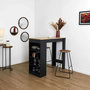 Voir la diapositive 2 : The Home Deco Factory Tabouret de bar en acacia VISBY - Marron et noir