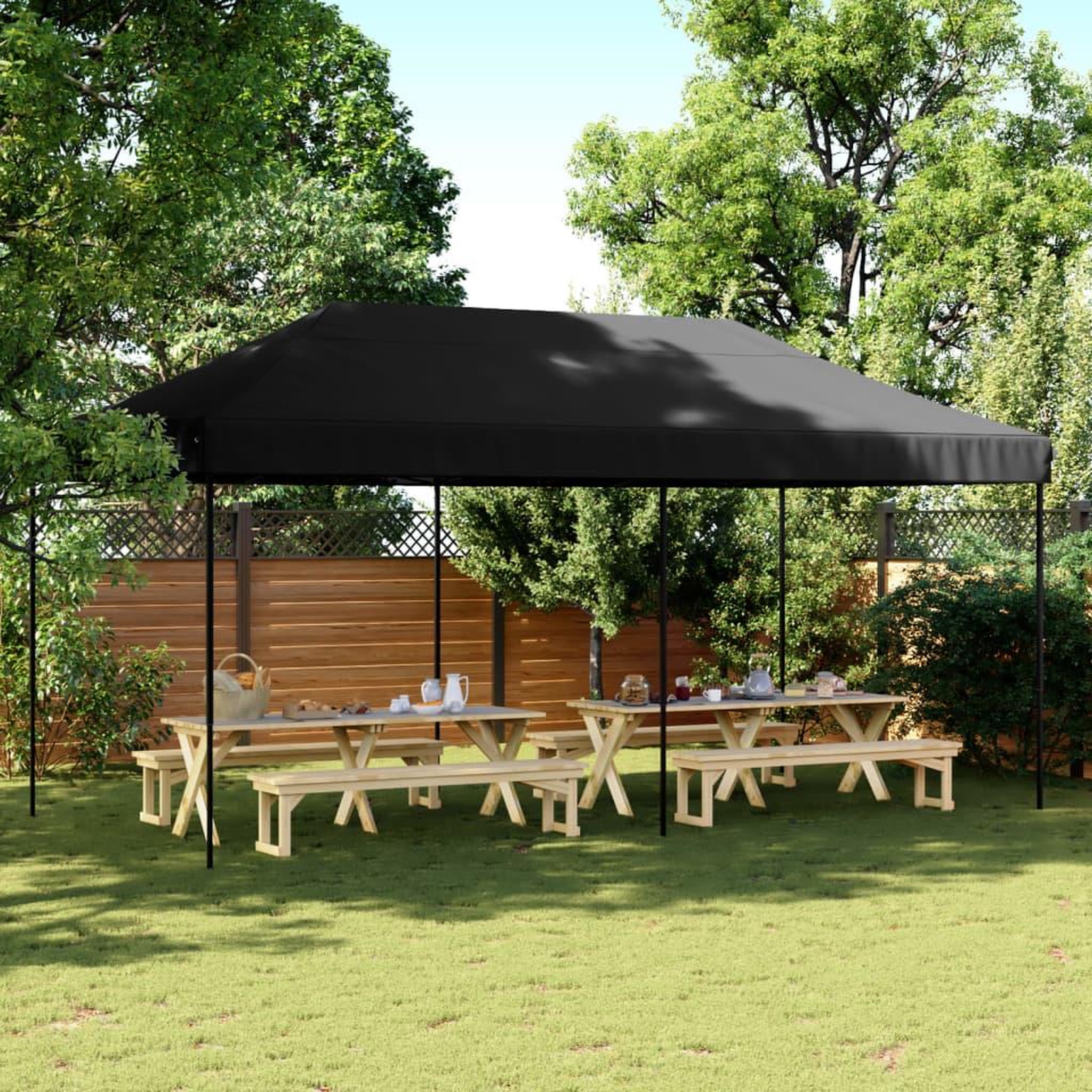 VIDAXL Tente de reception pliable escamotable noir 580x292x315 cm