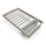 EMUCA SRL Kit de 7 porte-pantalons - 1 plateau et 1 cadre coulissant pour armoires réglable- Gris pierre