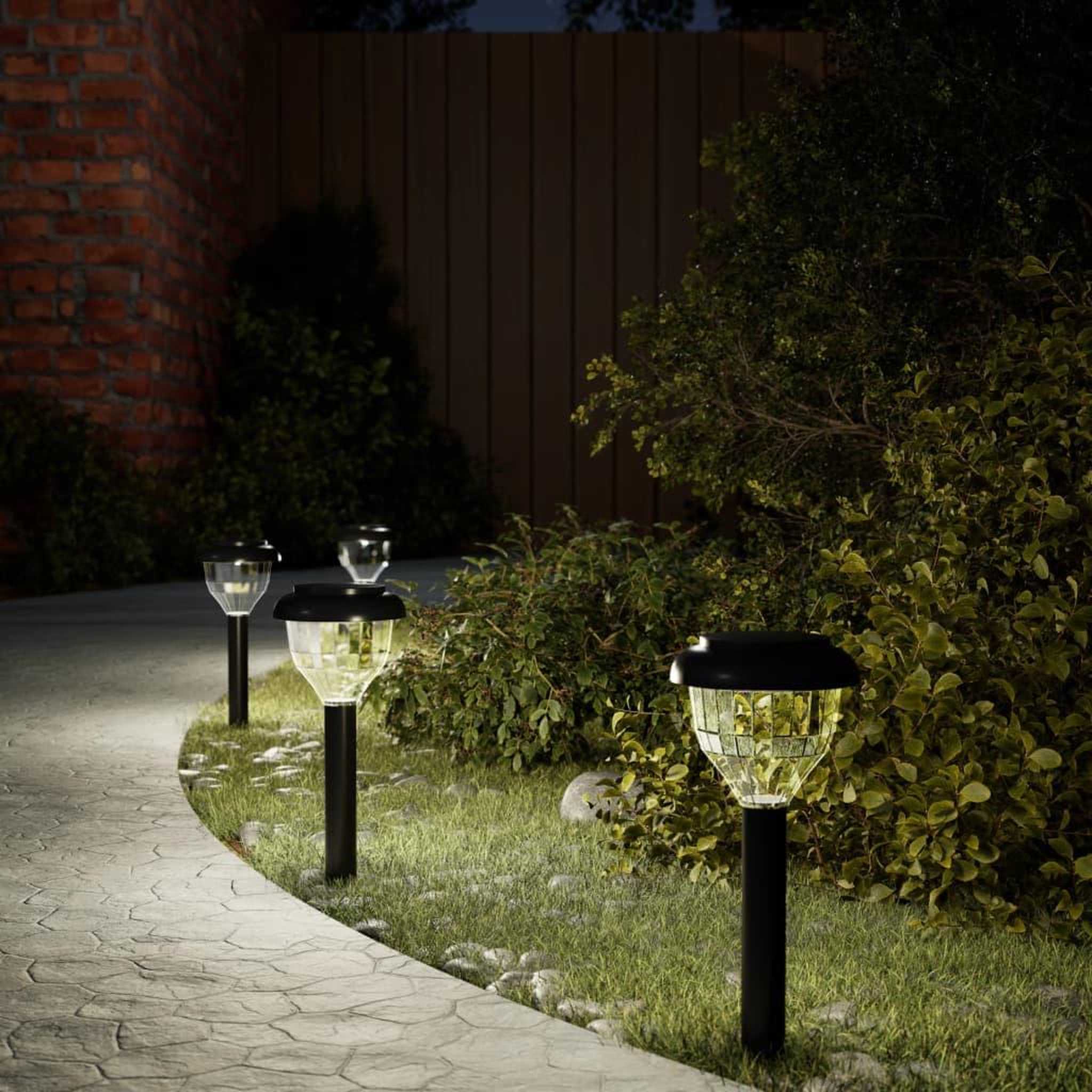 VIDAXL Lampes solaires d'allees et piquets de sol 4pcs blanc chaud RVB