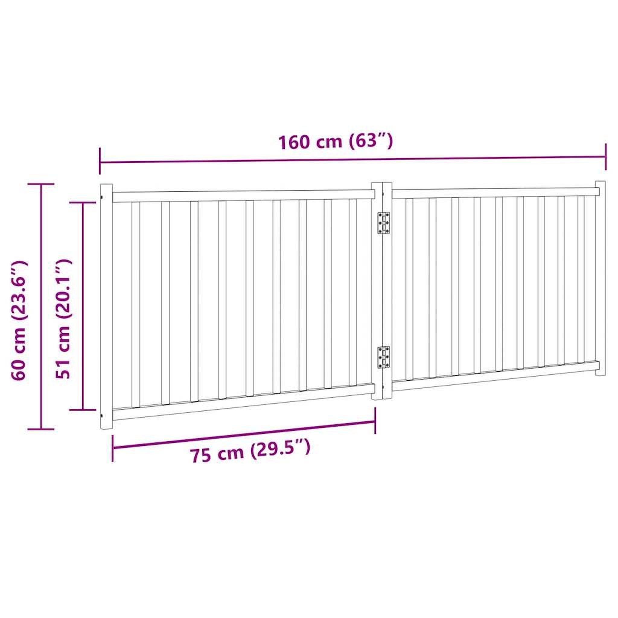 Voir la diapositive 6 : VIDAXL Barriere pour chien pliable 2 panneaux 160 cm bois sapin massif