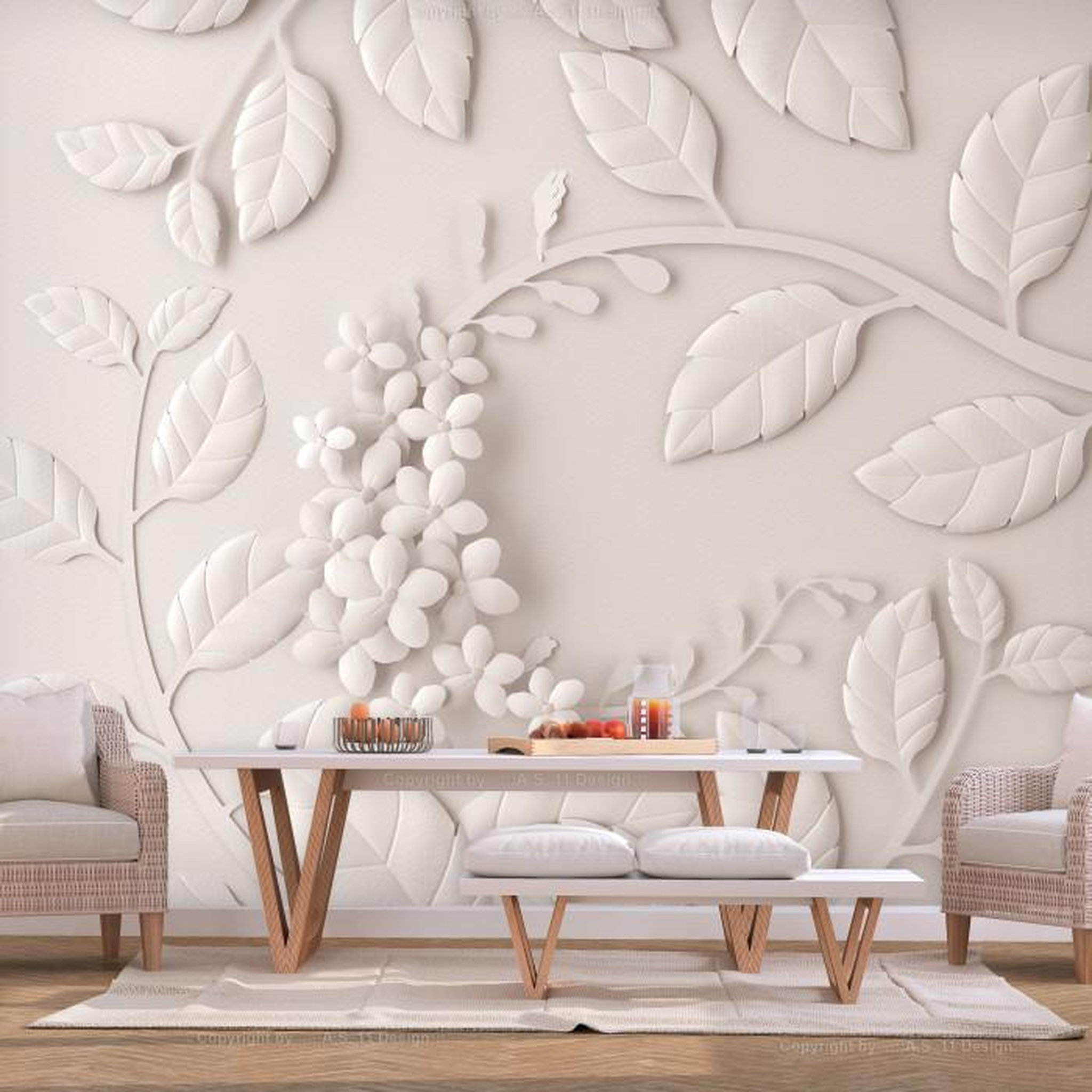 Paris Prix Papier Peint  Paper Flowers Cream. Coloris disponibles : Multicolore