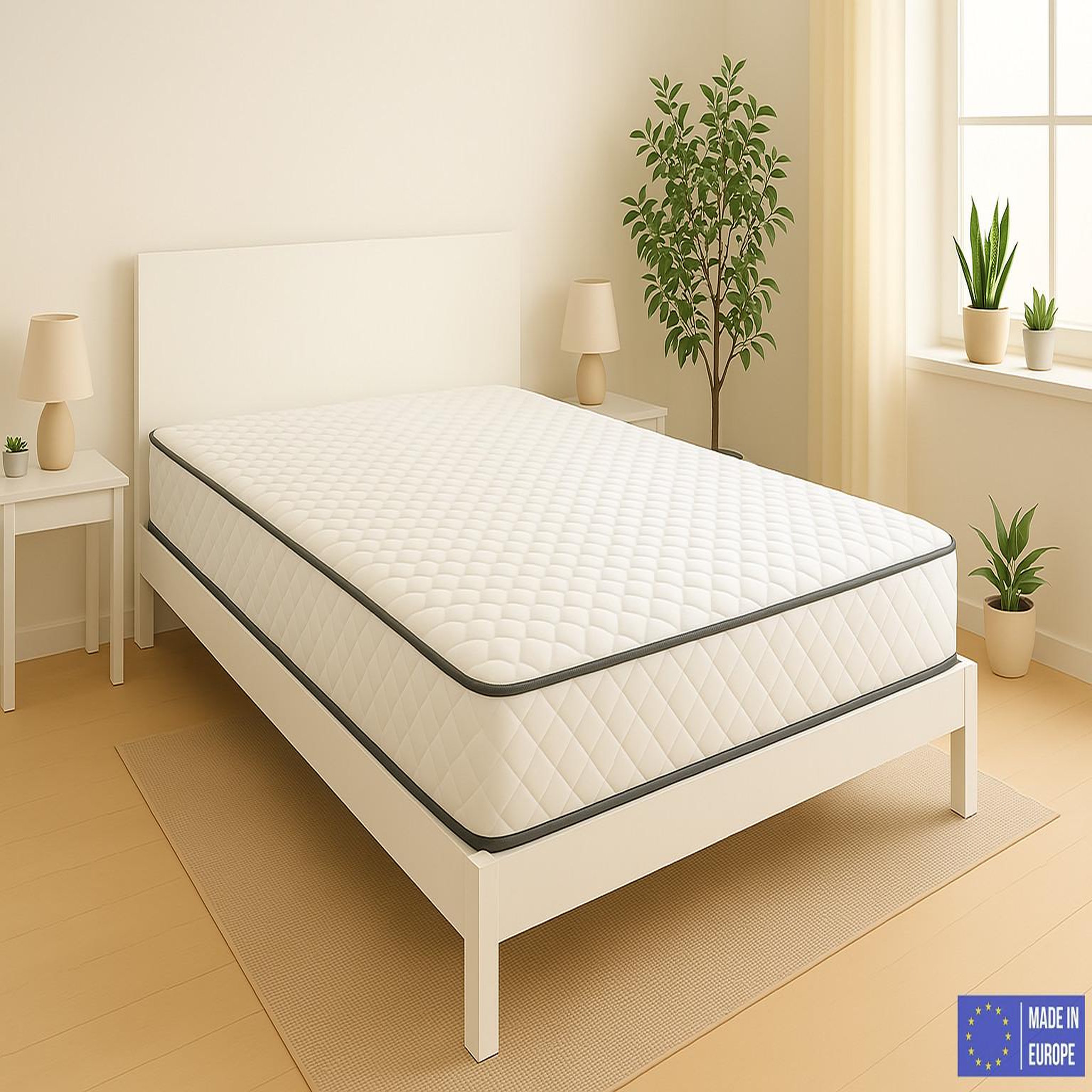 Voir la diapositive 2 : DAGOSTINO HOME Matelas 80x190 cm, DAGOSTINO | Très épais 20 cm Soutien Parfait et Tonique| Mousse HR Luxe Confort Haute Résilience | Extra Ferme + Réversible  à Deux Faces (été-hiver) + Indépendance du Couchage + Respirant et Durable