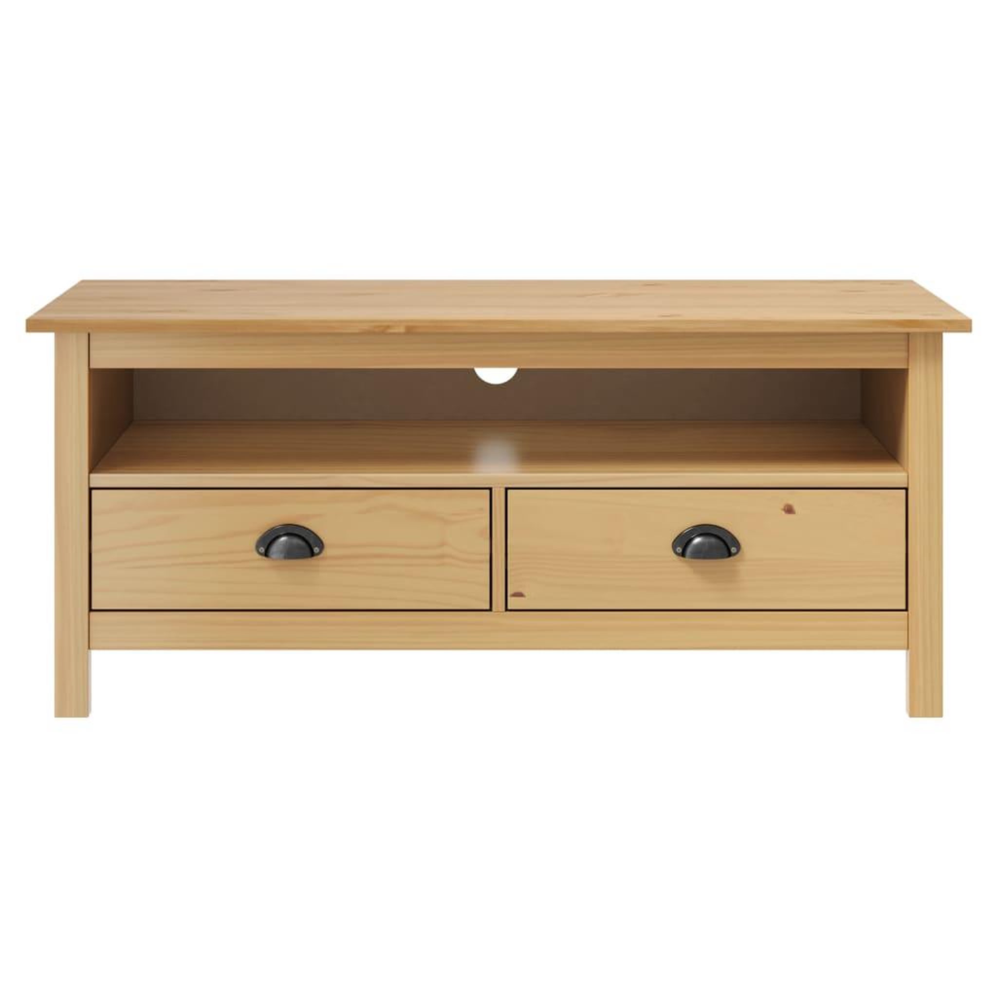 Voir la diapositive 2 : VIDAXL Meuble TV Hill Range Marron miel 110x40x47cm Bois de pin solide