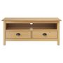 Voir la diapositive 2 : VIDAXL Meuble TV Hill Range Marron miel 110x40x47cm Bois de pin solide