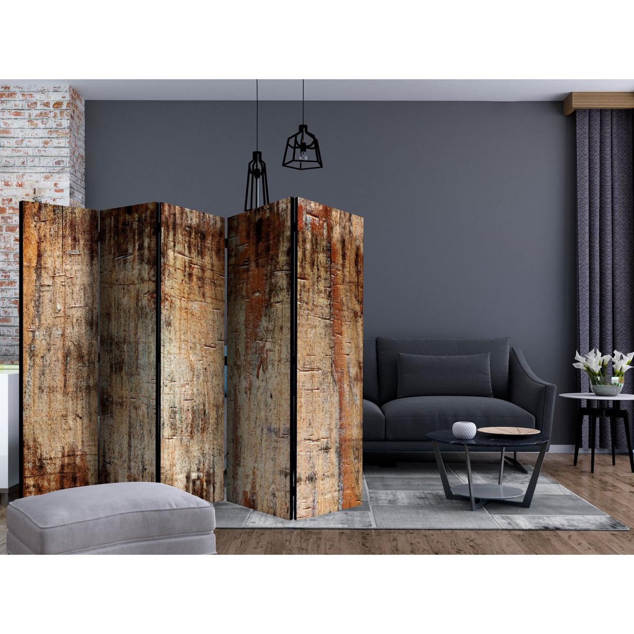 Voir la diapositive 2 : Paris Prix Paravent 5 volets  tree bark  172x225cm