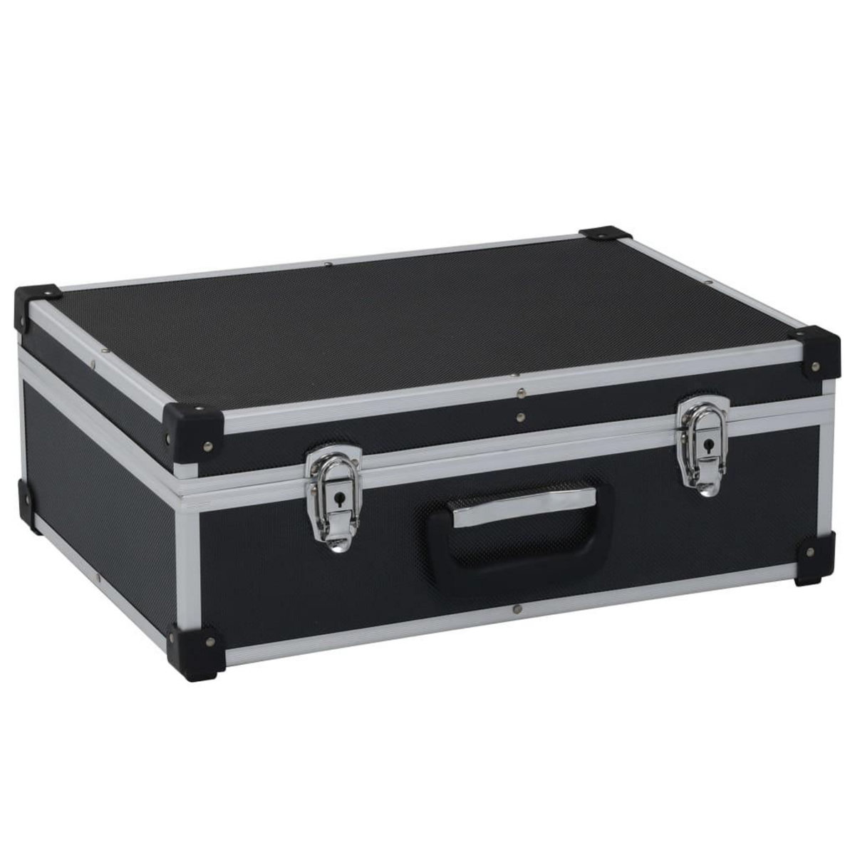 VIDAXL Valise a outils 46 x 33 x 16 cm Noir Aluminium