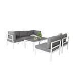 Paris Prix Salon de Jardin Modulable 5 Places  Copacabana  120cm Gris & Blanc