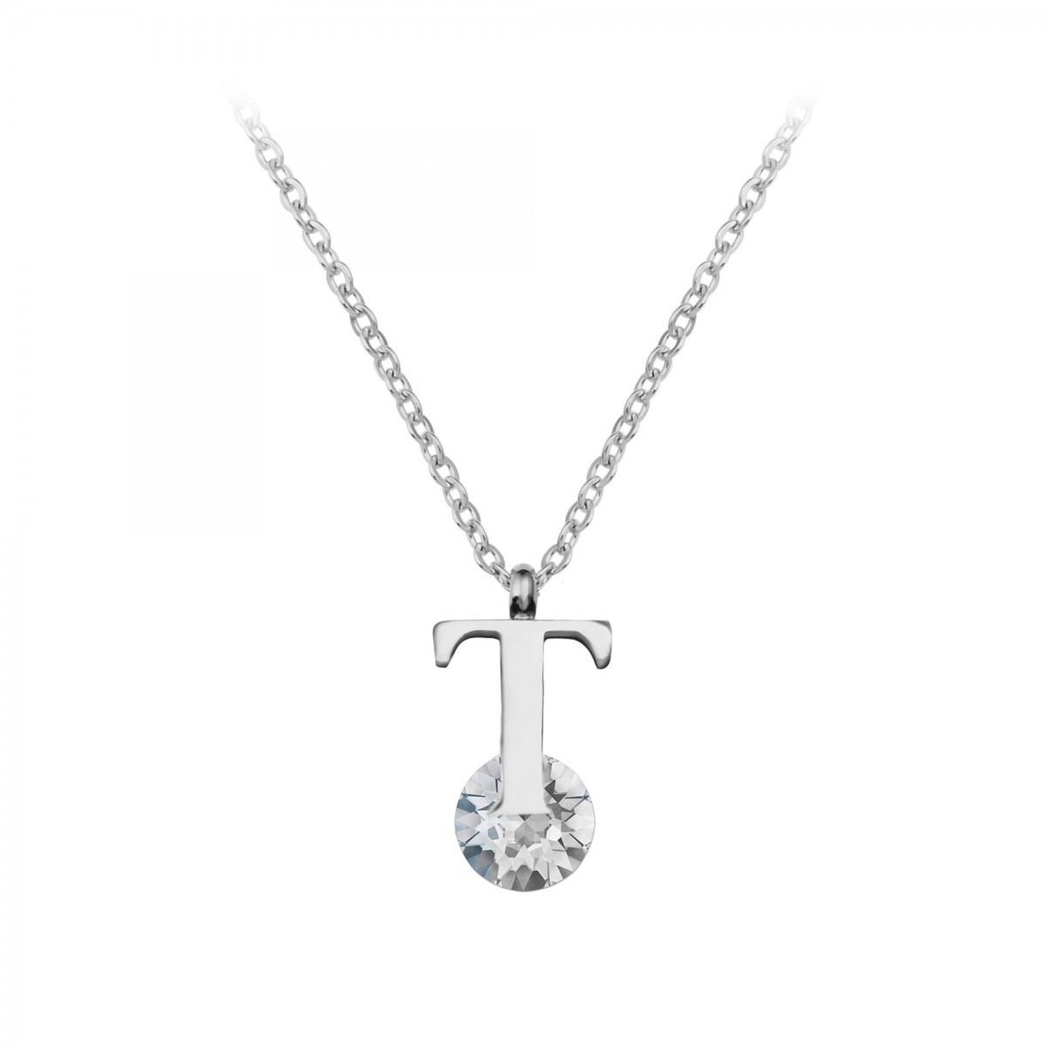 SC CRYSTAL Collier alphabet lettre T SC Crystal orné de cristaux scintillants