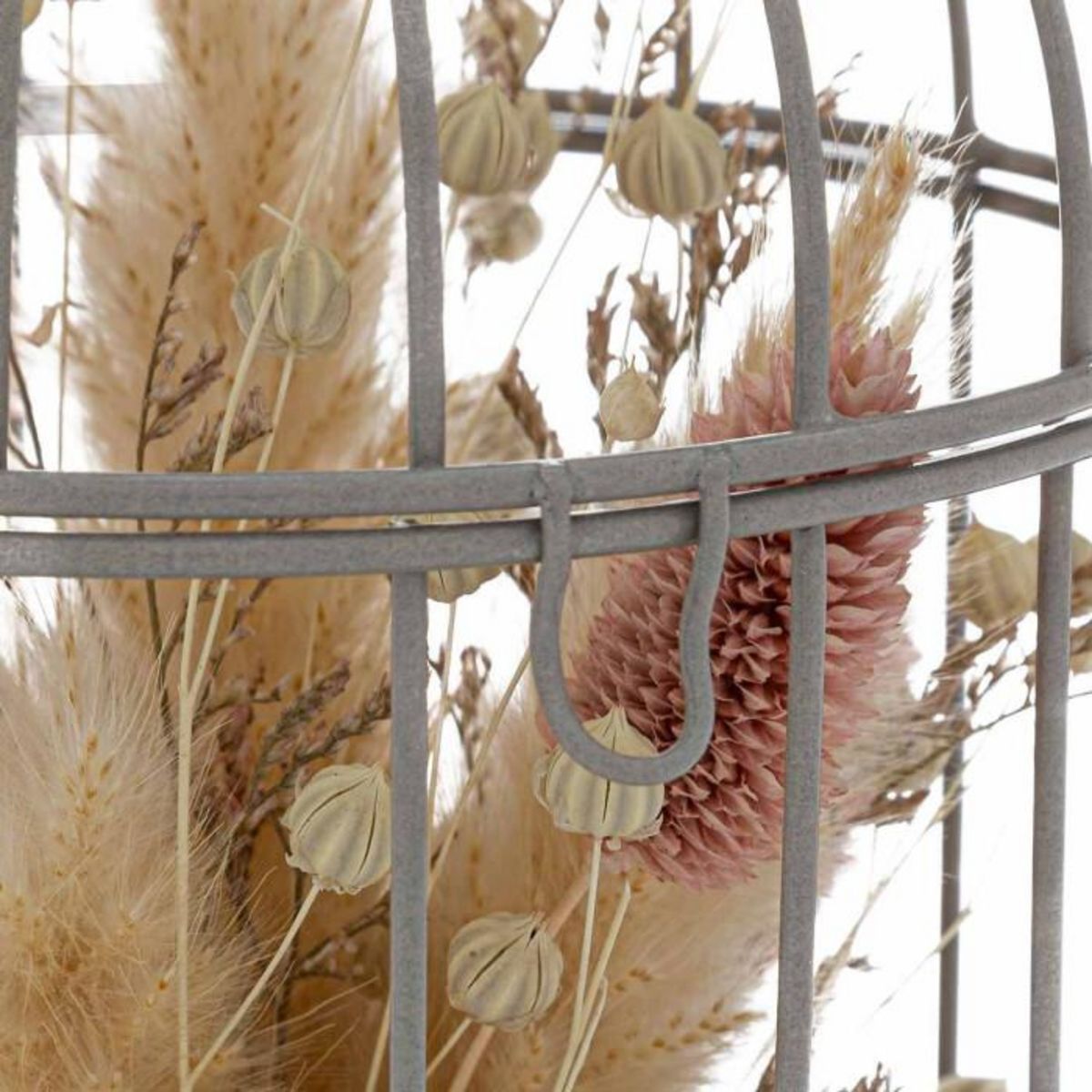 ATMOSPHERA Fleurs Séchées Déco  Cage  20cm Gris