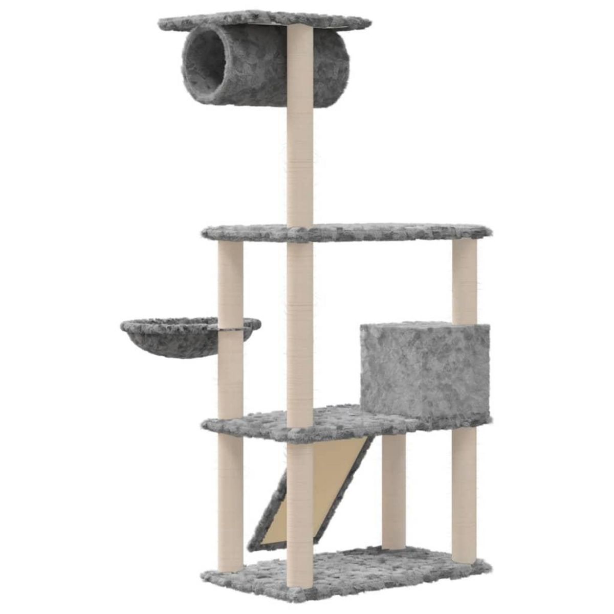 VIDAXL Arbre a chat avec griffoirs en sisal Gris clair 131 cm