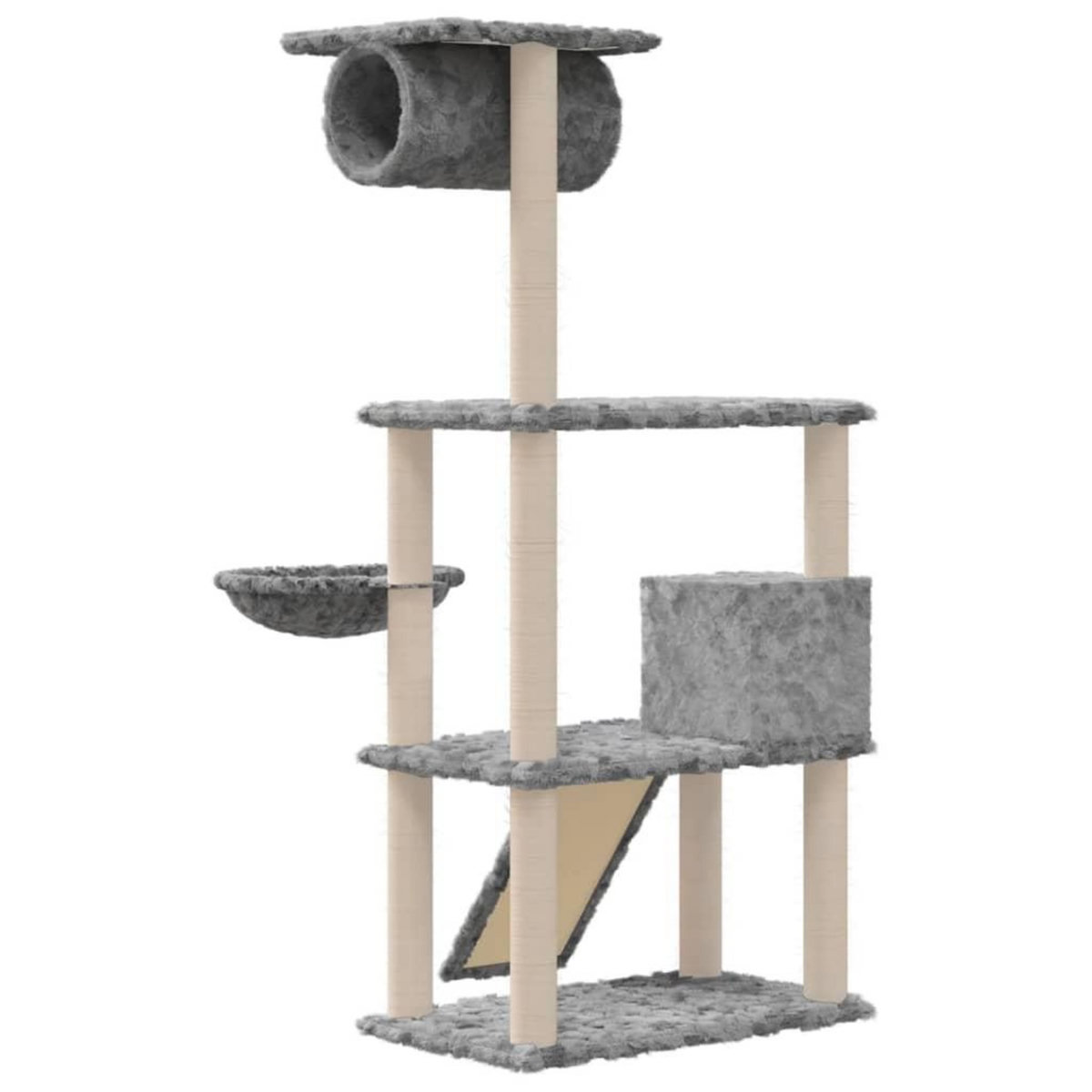 VIDAXL Arbre a chat avec griffoirs en sisal Gris clair 131 cm