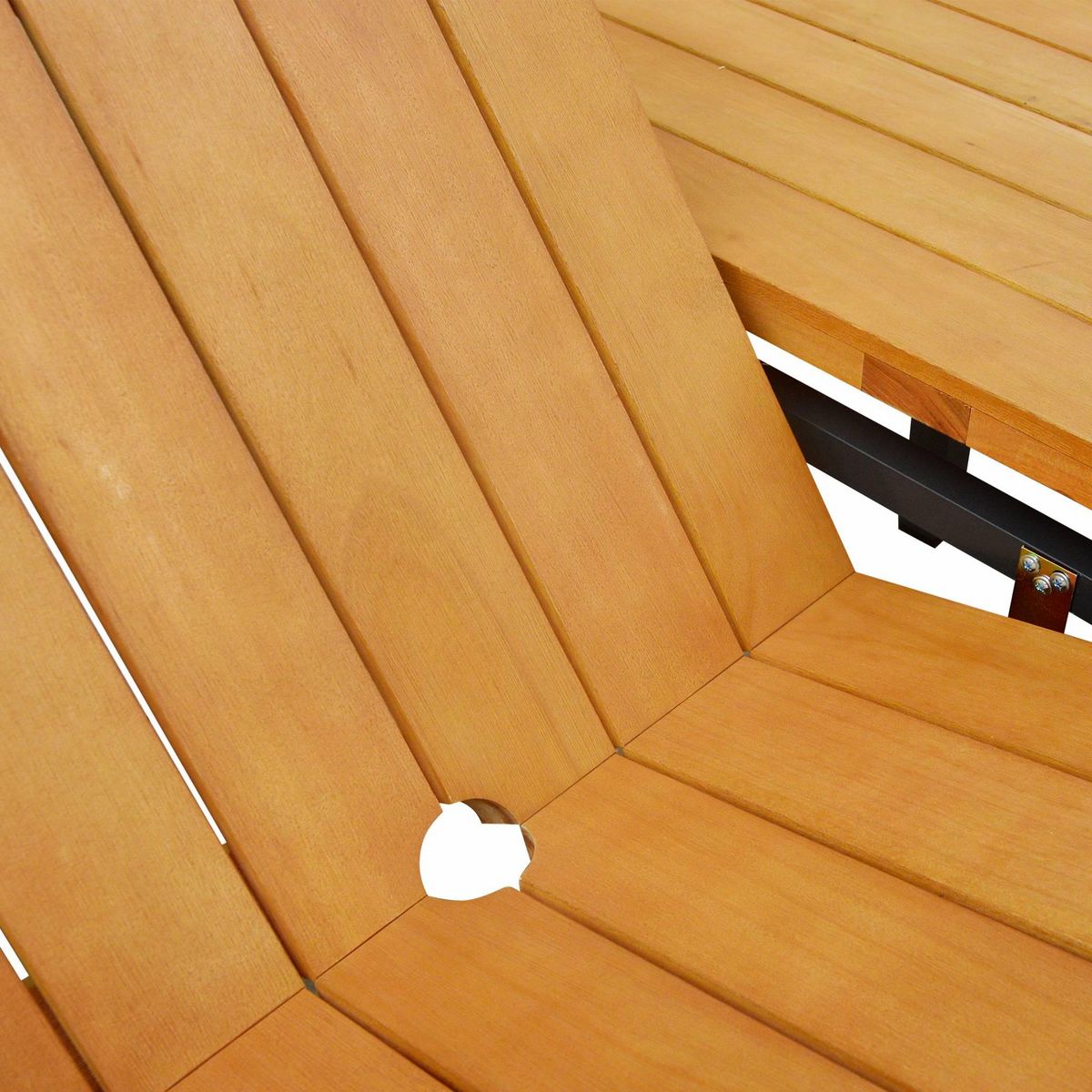 SWEEEK Table de jardin en bois aluminium extensible 200/250cm avec rallonge - Sevilla - bois d'Eucalyptus huilé et structure anthracite