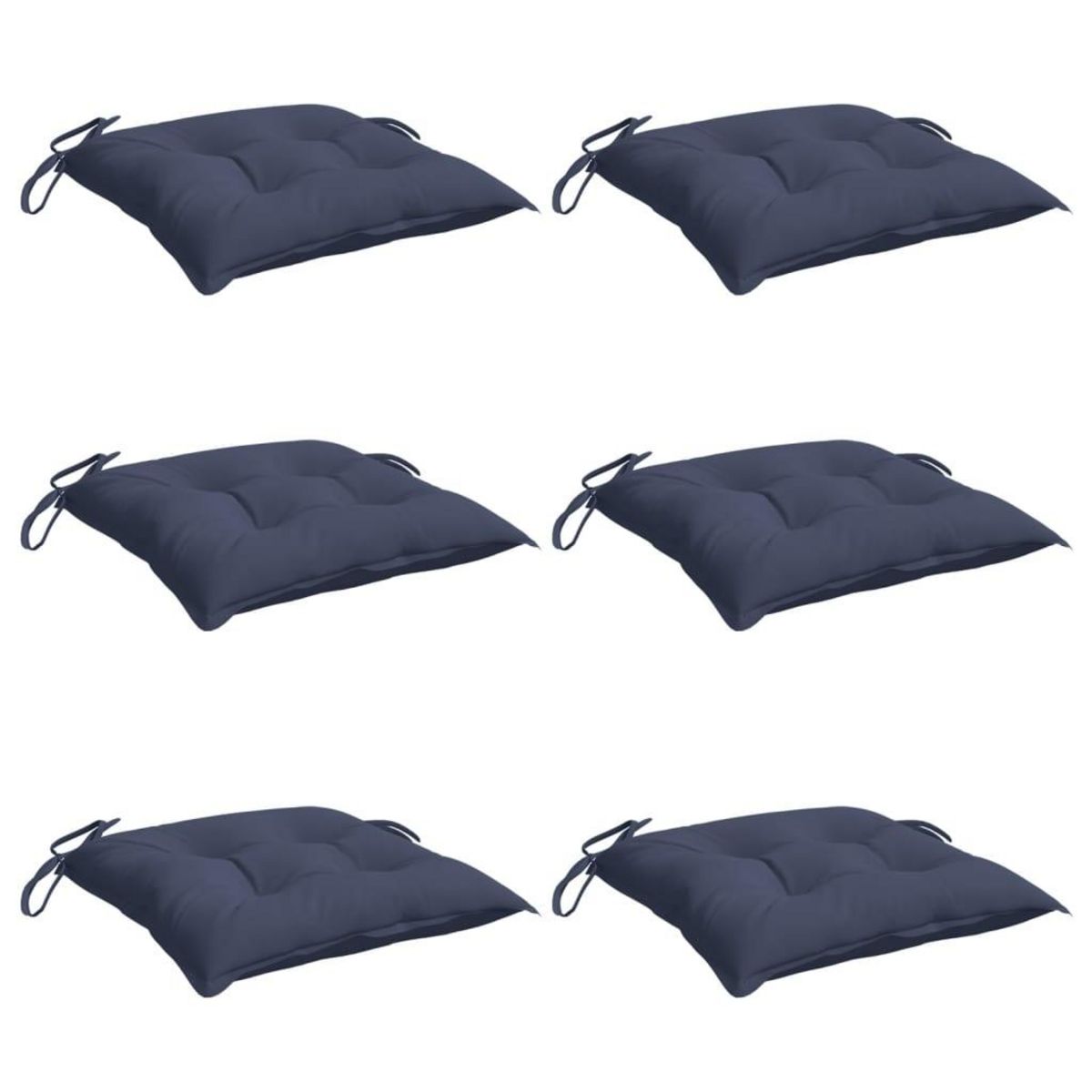 VIDAXL Coussins de chaise lot de 6 bleu marine 50x50x7 cm tissu oxford
