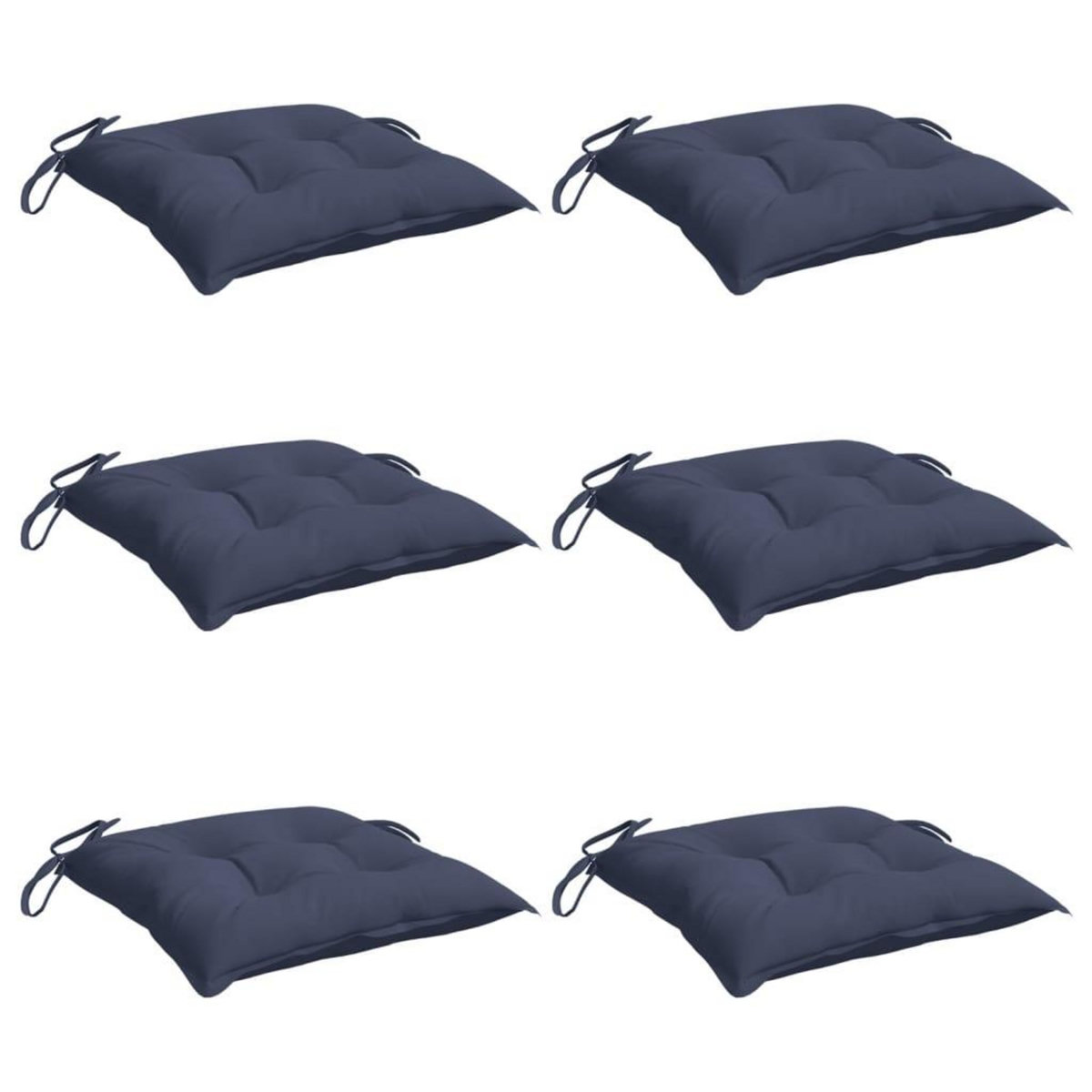 VIDAXL Coussins de chaise lot de 6 bleu marine 50x50x7 cm tissu oxford