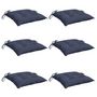 Voir la diapositive 3 : VIDAXL Coussins de chaise lot de 6 bleu marine 50x50x7 cm tissu oxford