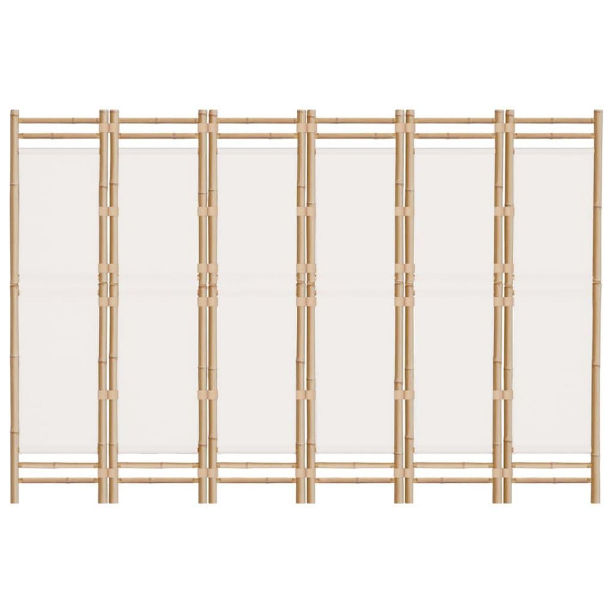 VIDAXL Cloison de separation pliante 6 panneaux 240 cm Bambou et toile