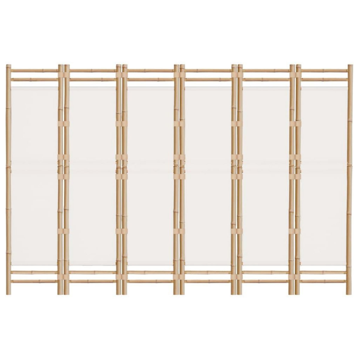 VIDAXL Cloison de separation pliante 6 panneaux 240 cm Bambou et toile
