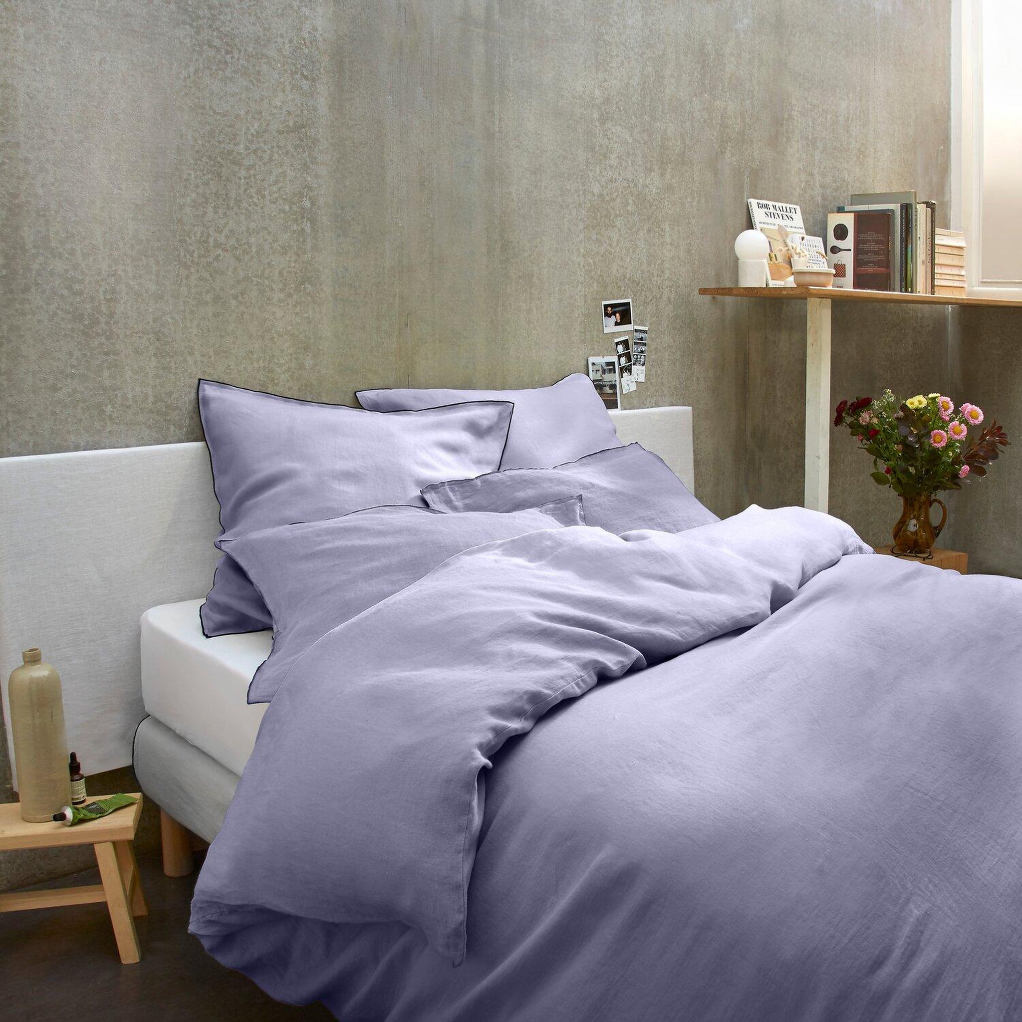 Voir la diapositive 6 : BATON ROUGE Parure de housse de couette 100% lin lavé 160gsm