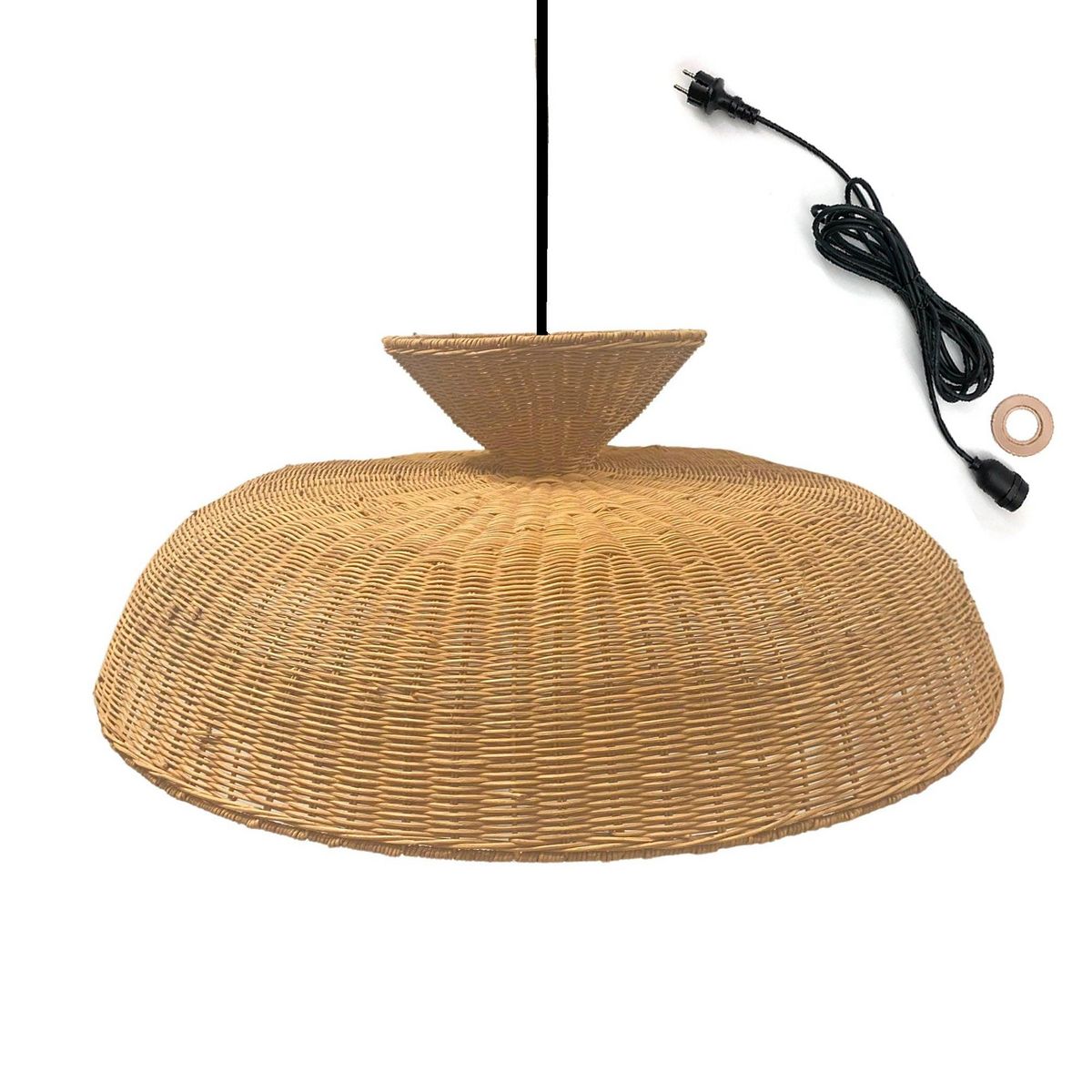 Lumisky Suspension d'extérieur DARMA Beige Rotin D80 cm