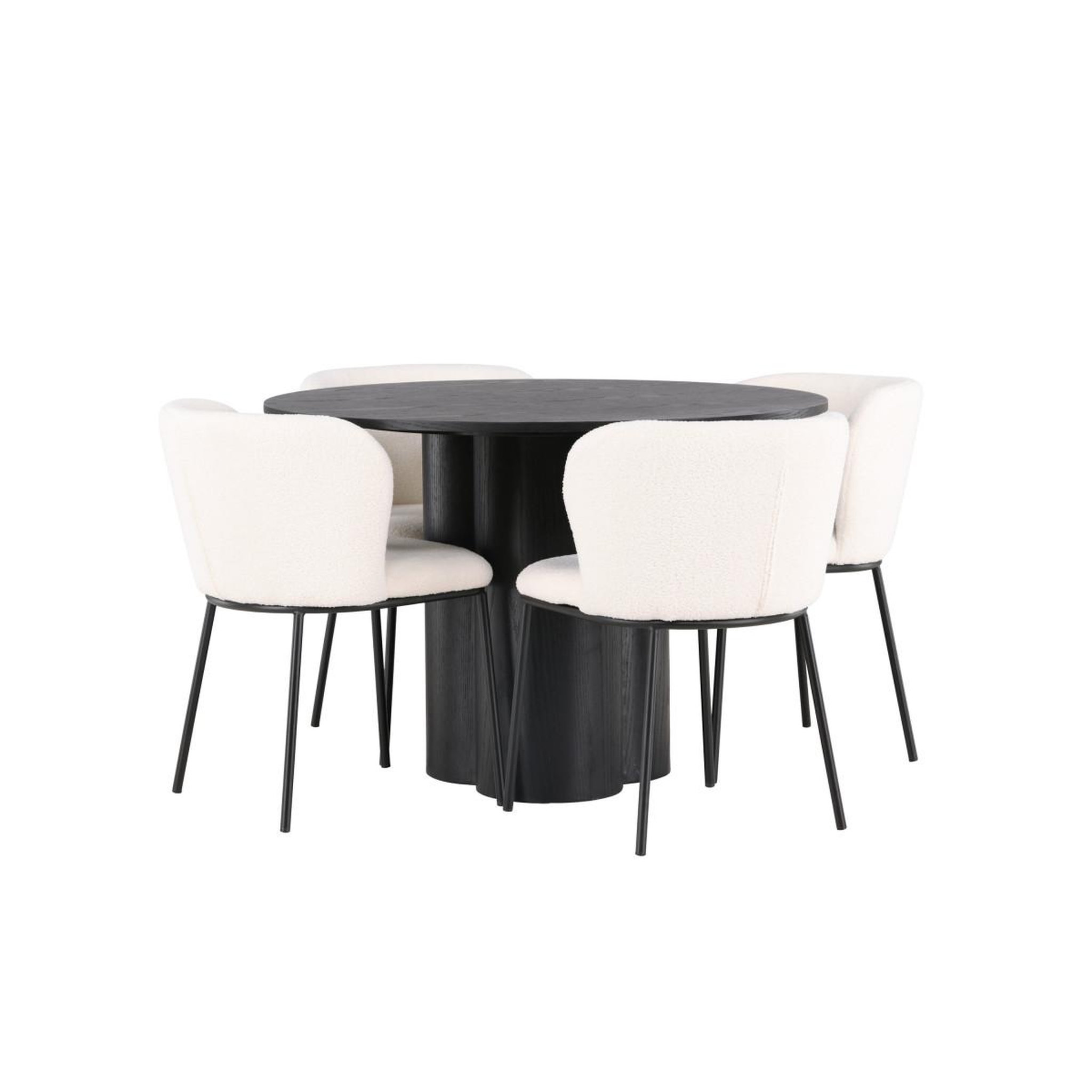 Voir la diapositive 3 : Paris Prix Ensemble table à manger & 4 chaises  edina & olivia  110cm noir & blanc
