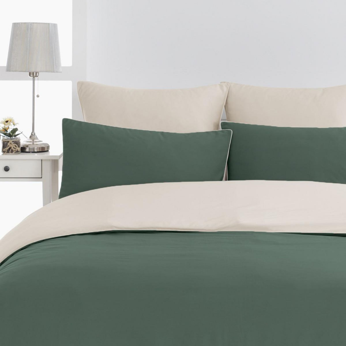 Sensei Maison Housse de couette bicolore en percale coton DOZMARY