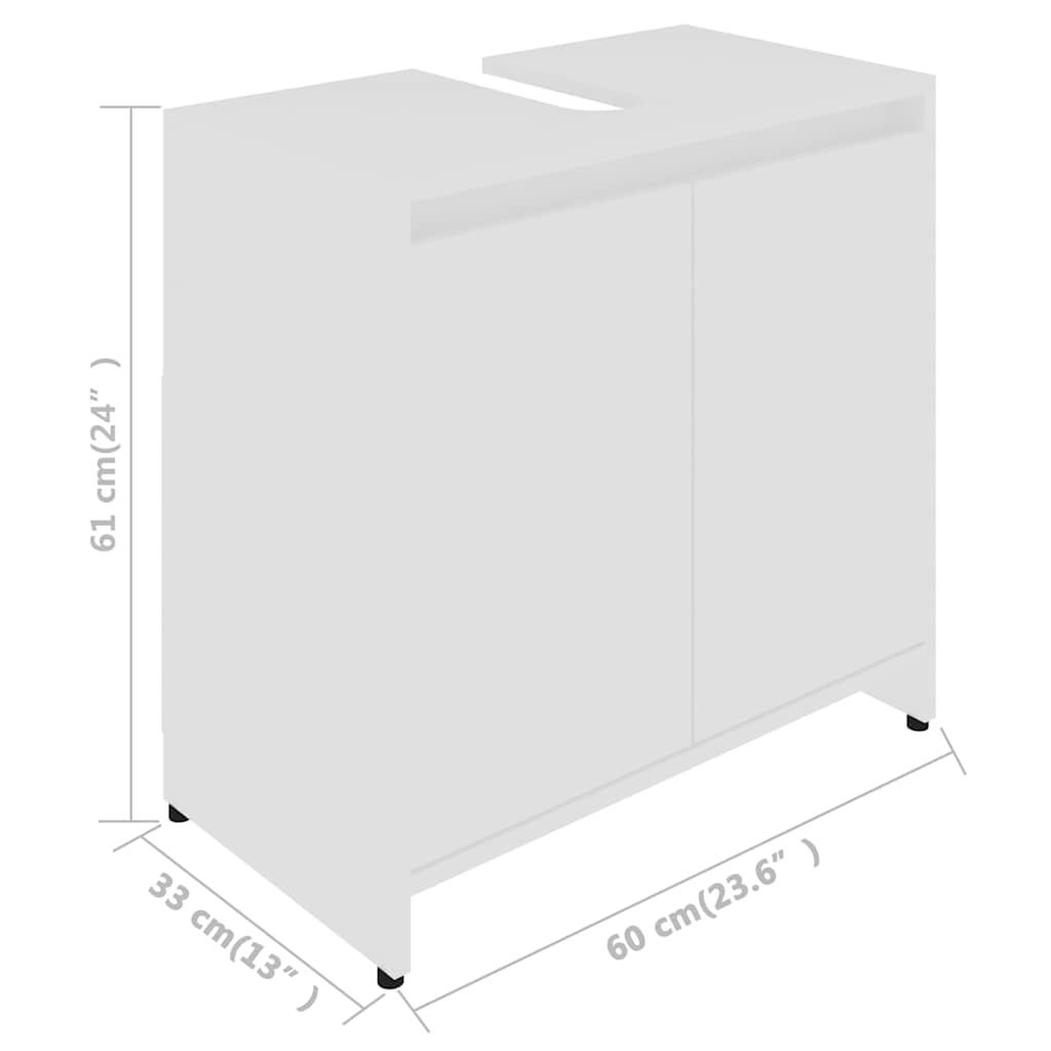 Voir la diapositive 6 : VIDAXL Armoire de salle de bain Blanc 60x33x61 cm Bois d'ingenierie