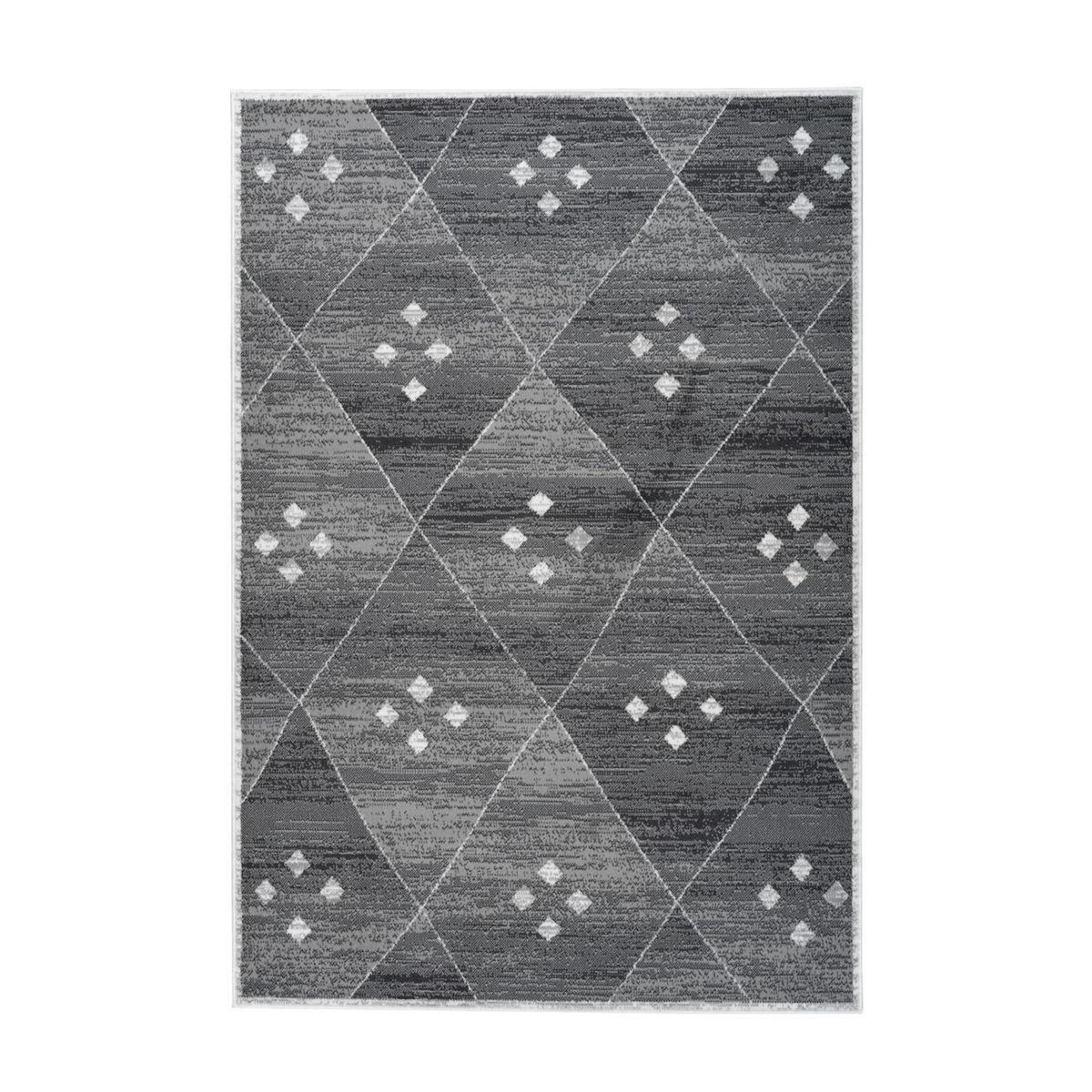 Paris Prix Tapis Géométrique à Poils Courts  Vancouver V  Gris