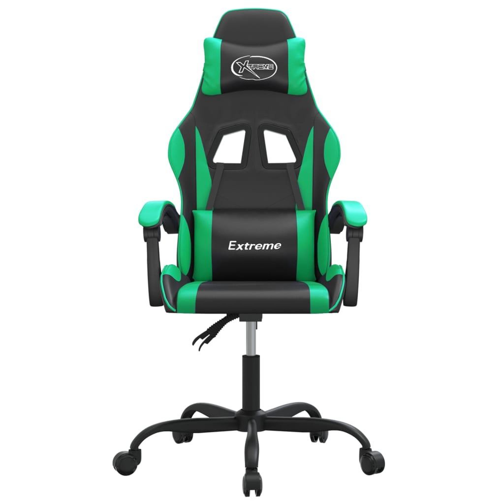 Voir la diapositive 3 : VIDAXL Chaise de jeu pivotante Noir et vert Similicuir