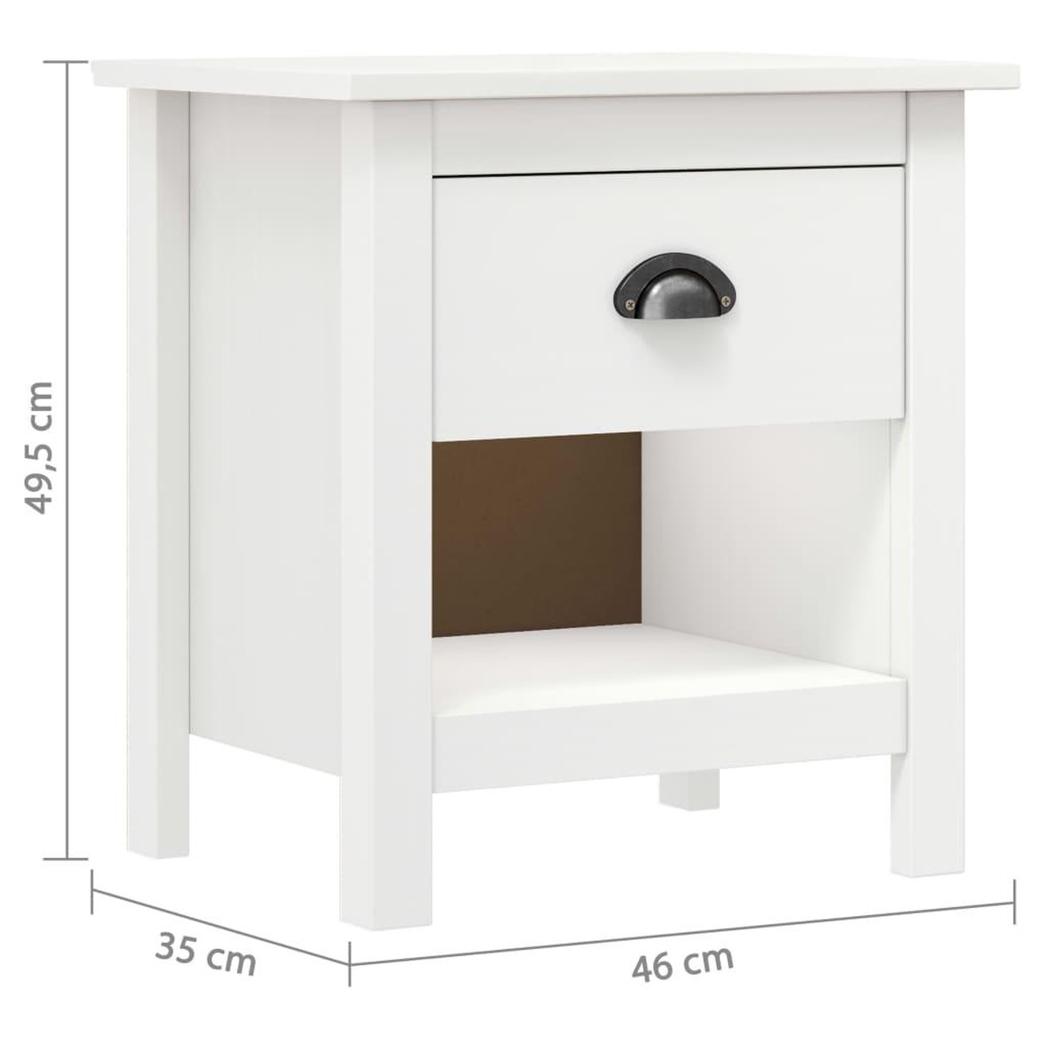 Voir la diapositive 6 : VIDAXL Tables de chevet 2 pcs Hill 46x35x49,5 cm Bois de pin solide