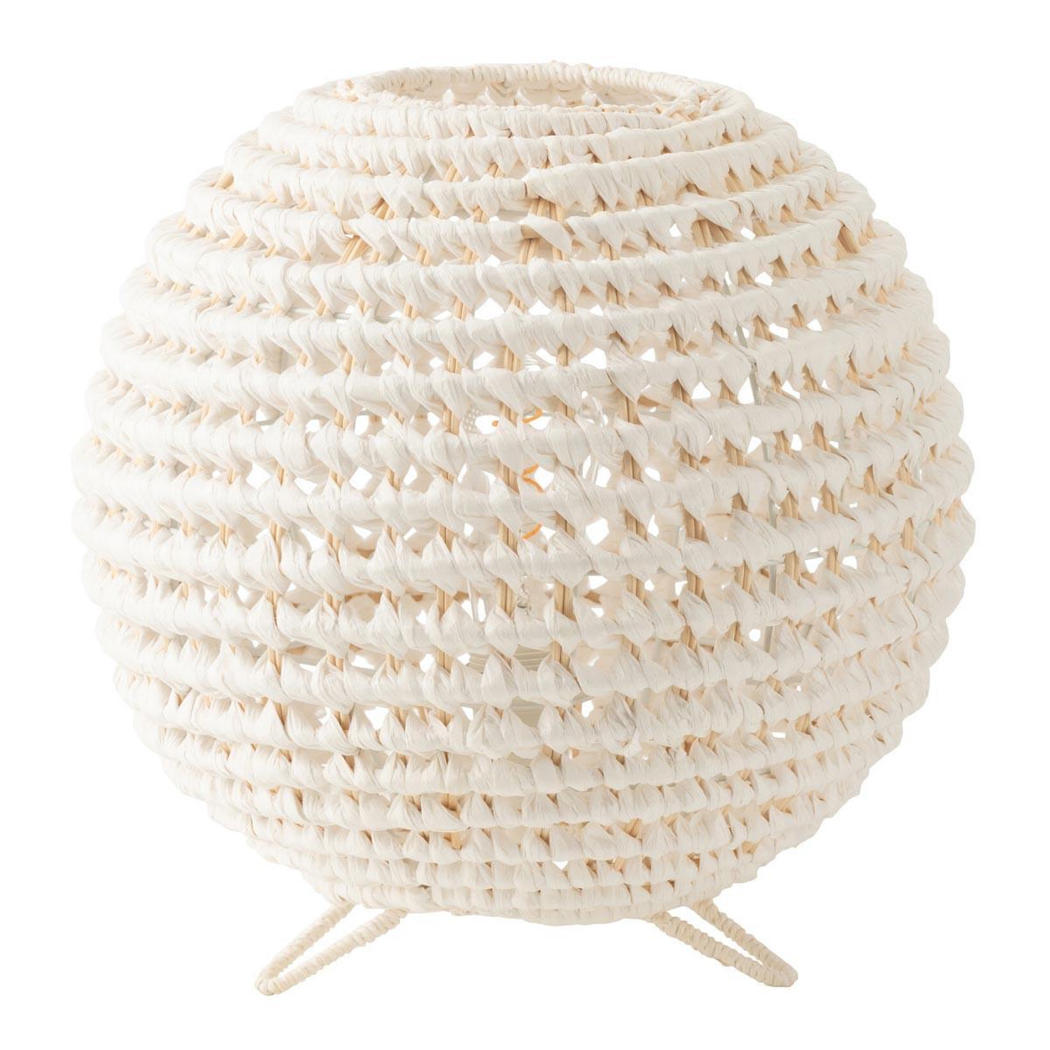 J-LINE Lampe à poser en métal  torsade  42cm blanc