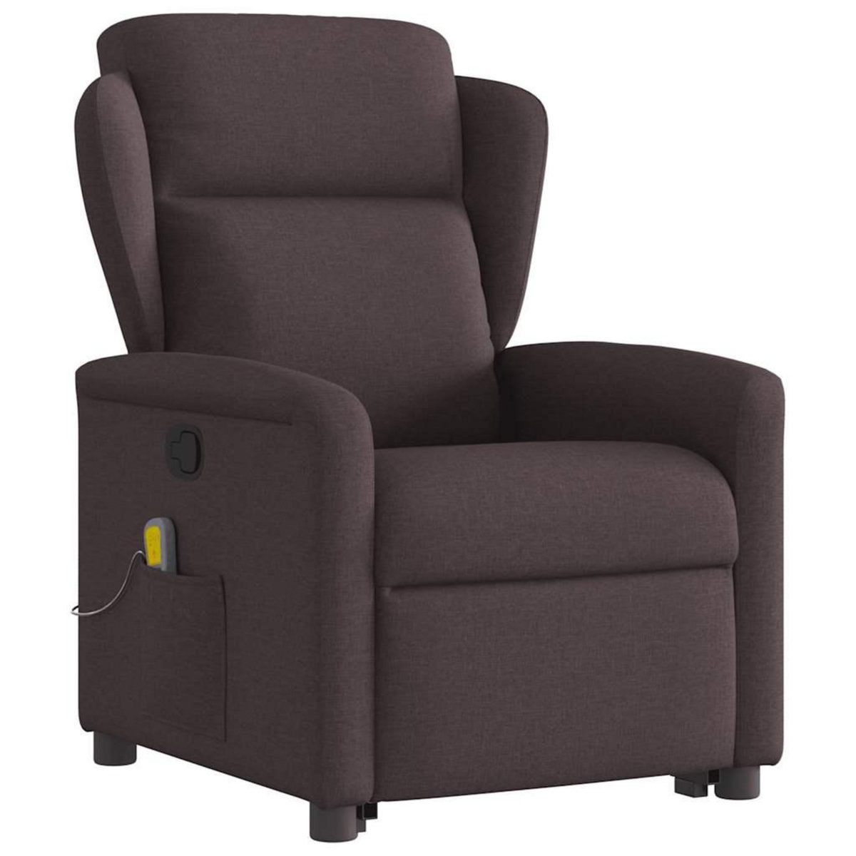 VIDAXL Fauteuil inclinable de massage Marron fonce Tissu