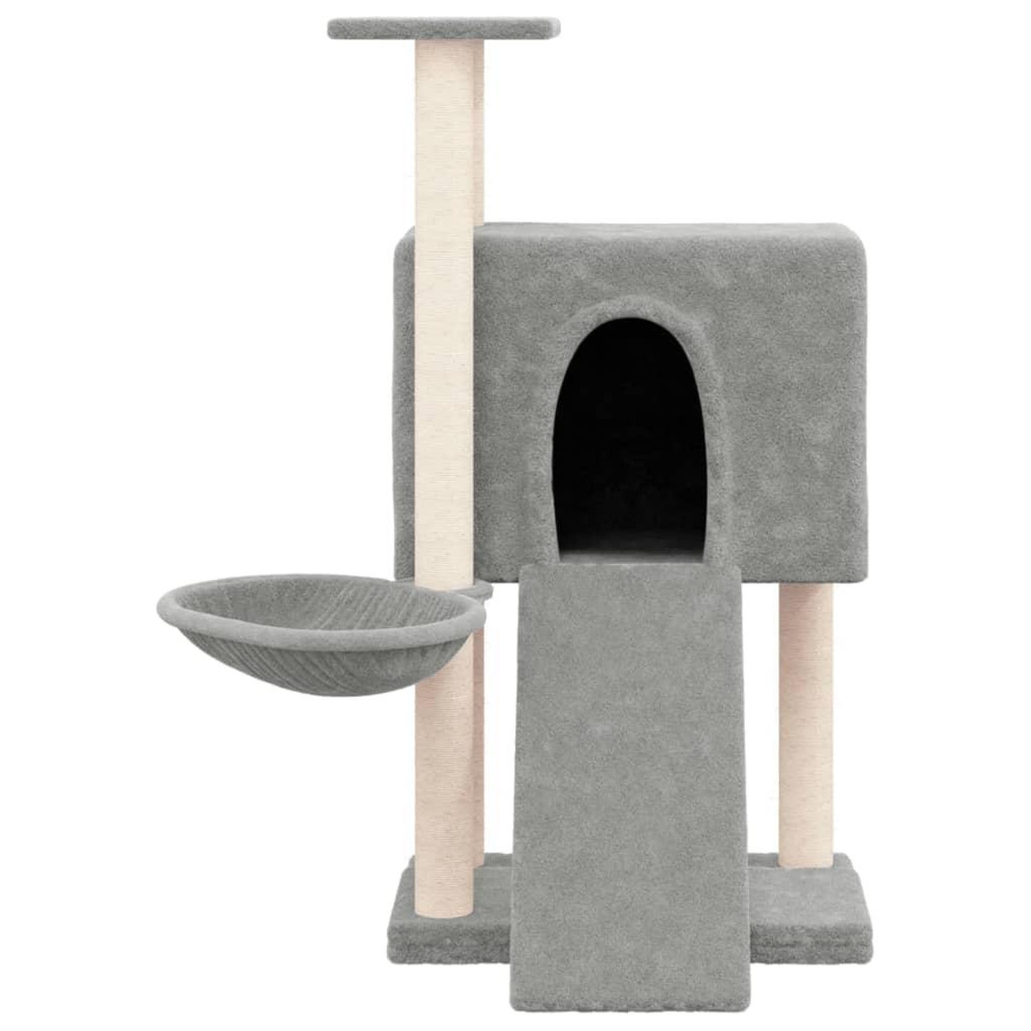 Voir la diapositive 3 : VIDAXL Arbre a chat avec griffoirs en sisal Gris clair 96 cm