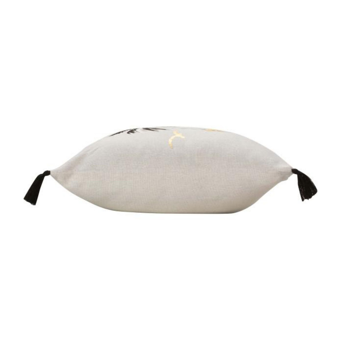 Paris Prix Coussin Déco Pompons  Papeete  45x45cm Noir