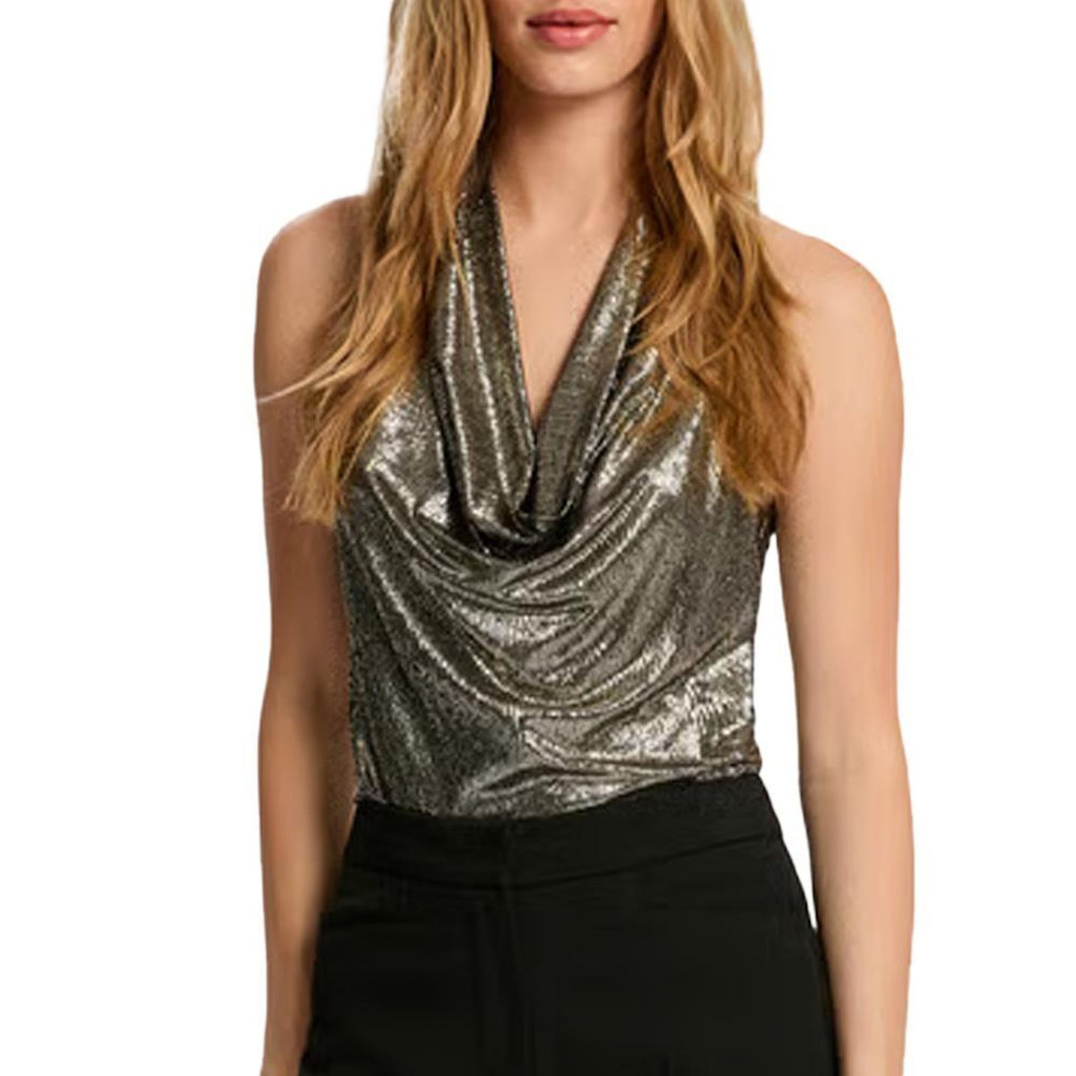 MORGAN T Shirt Doré/Noir Femme Morgan DREA