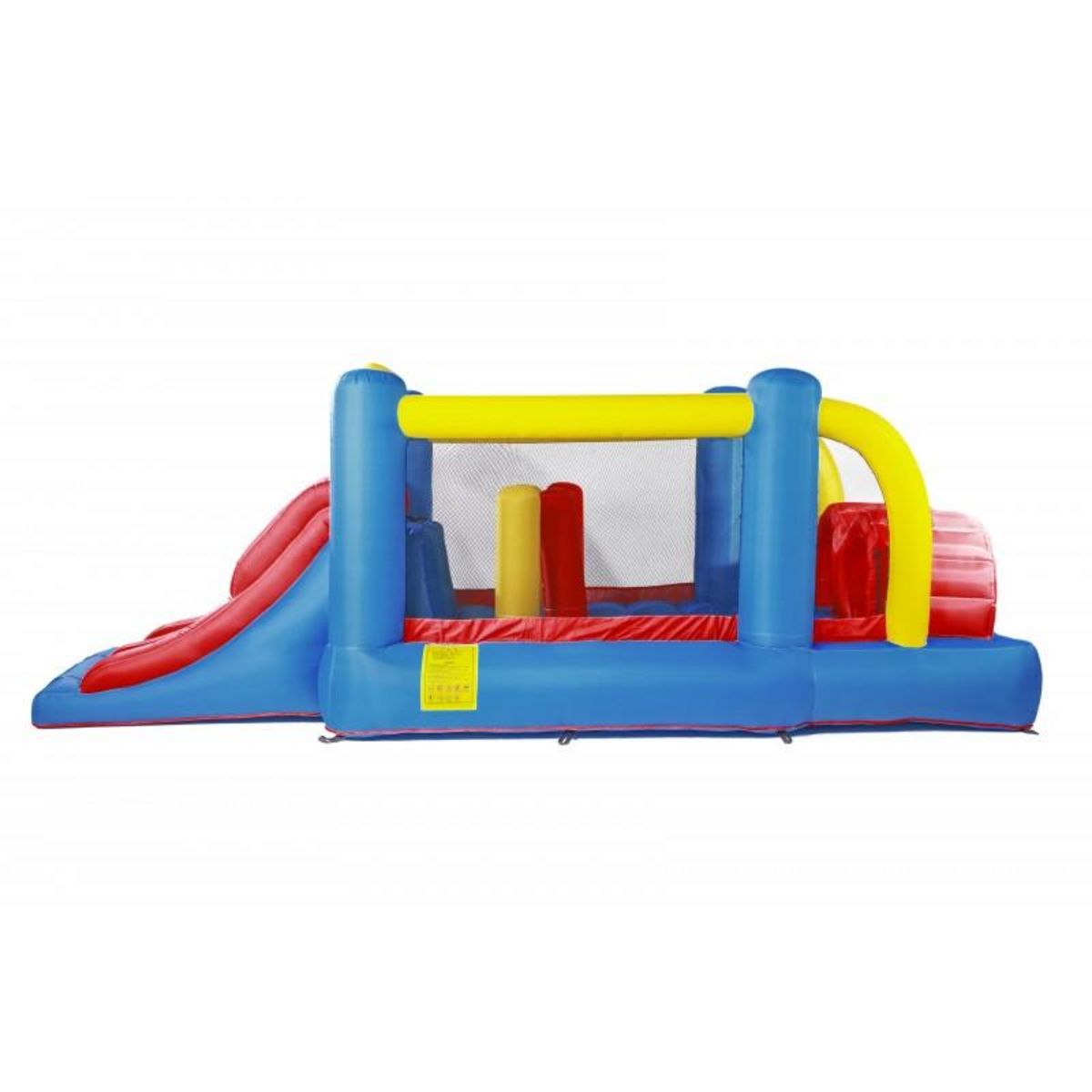 AIRMYFUN Château gonflable : aire de jeux gonflable avec obstacles et double toboggan - surface de jeux : 560 x 255 x 190 cm - Wipe out