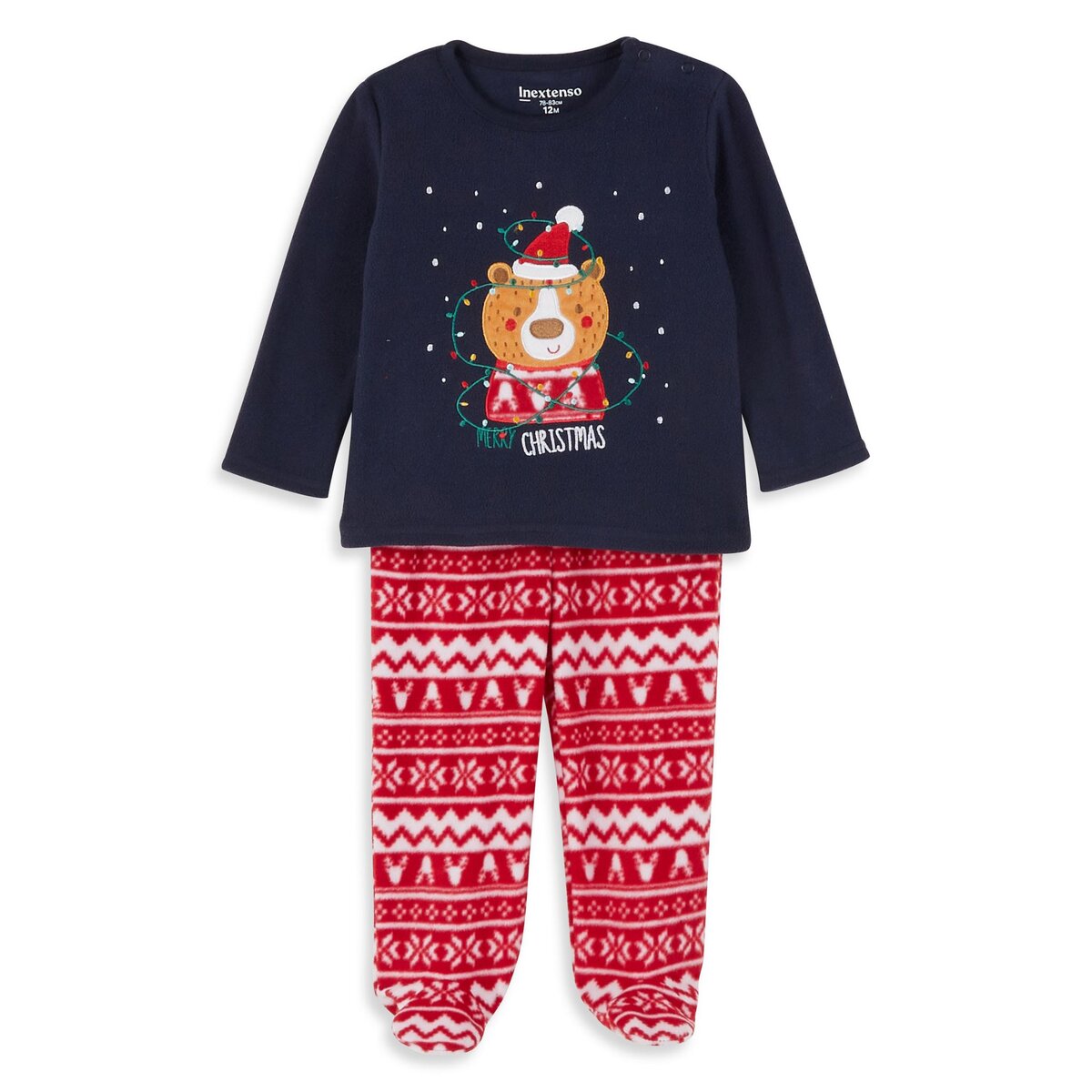 INEXTENSO Pyjama Noël polaire marine bébé garçon