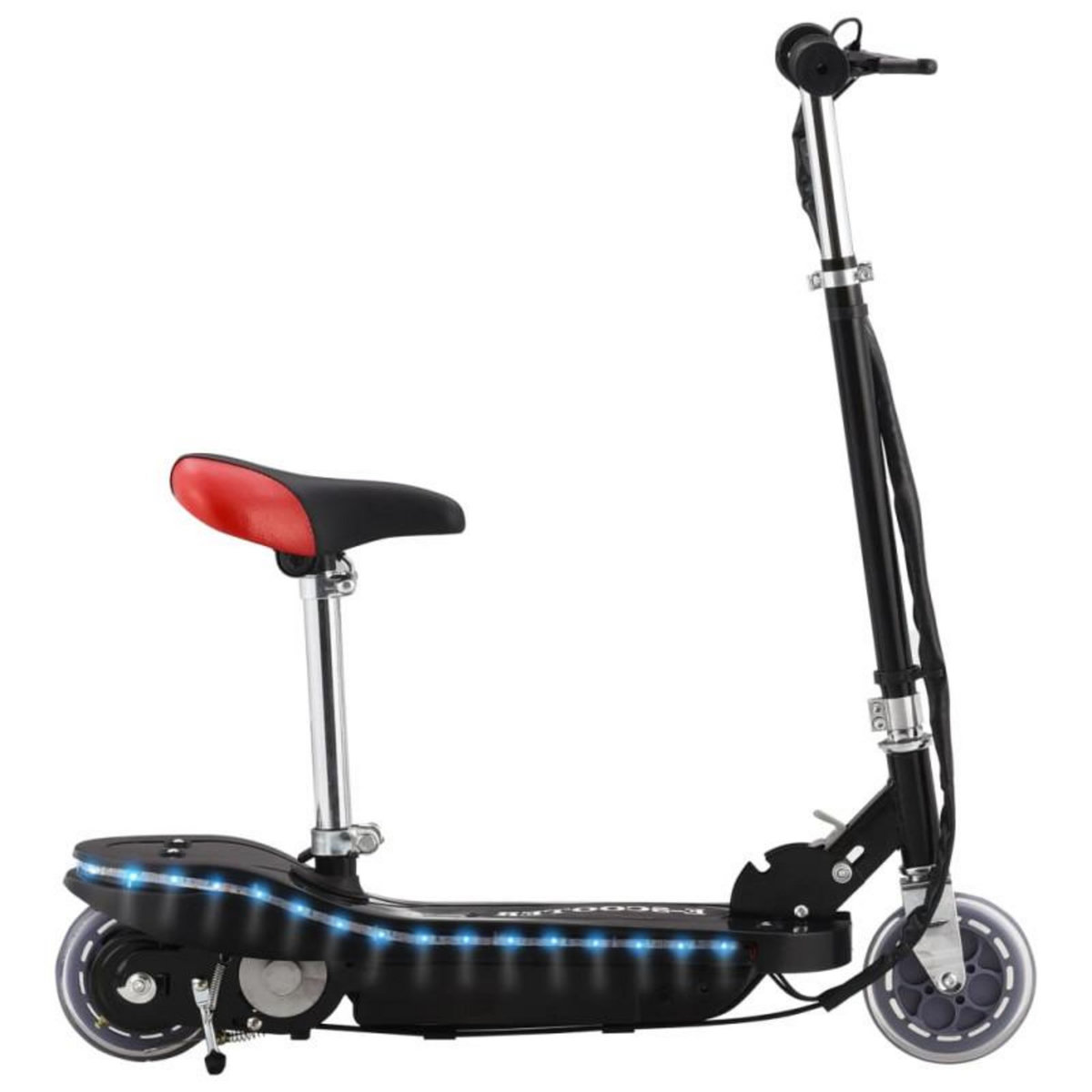 VIDAXL Trottinette pour enfants avec selle et LED 120 W noir