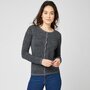IN EXTENSO Gilet col rond gris femme